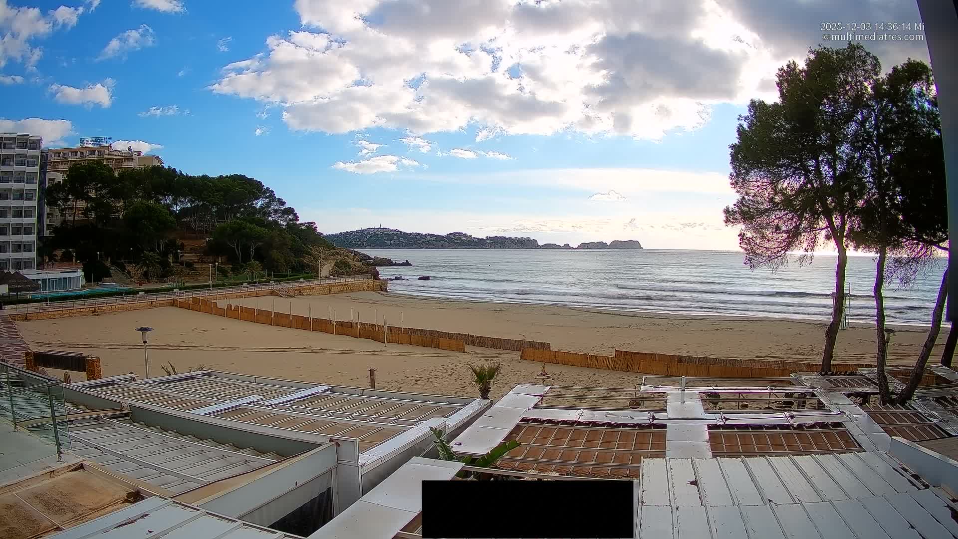 Paguera, Playa Tora Beach from Mar y Mar Restaurant Live Cam - Mallorca, Balearic Islands, Spain