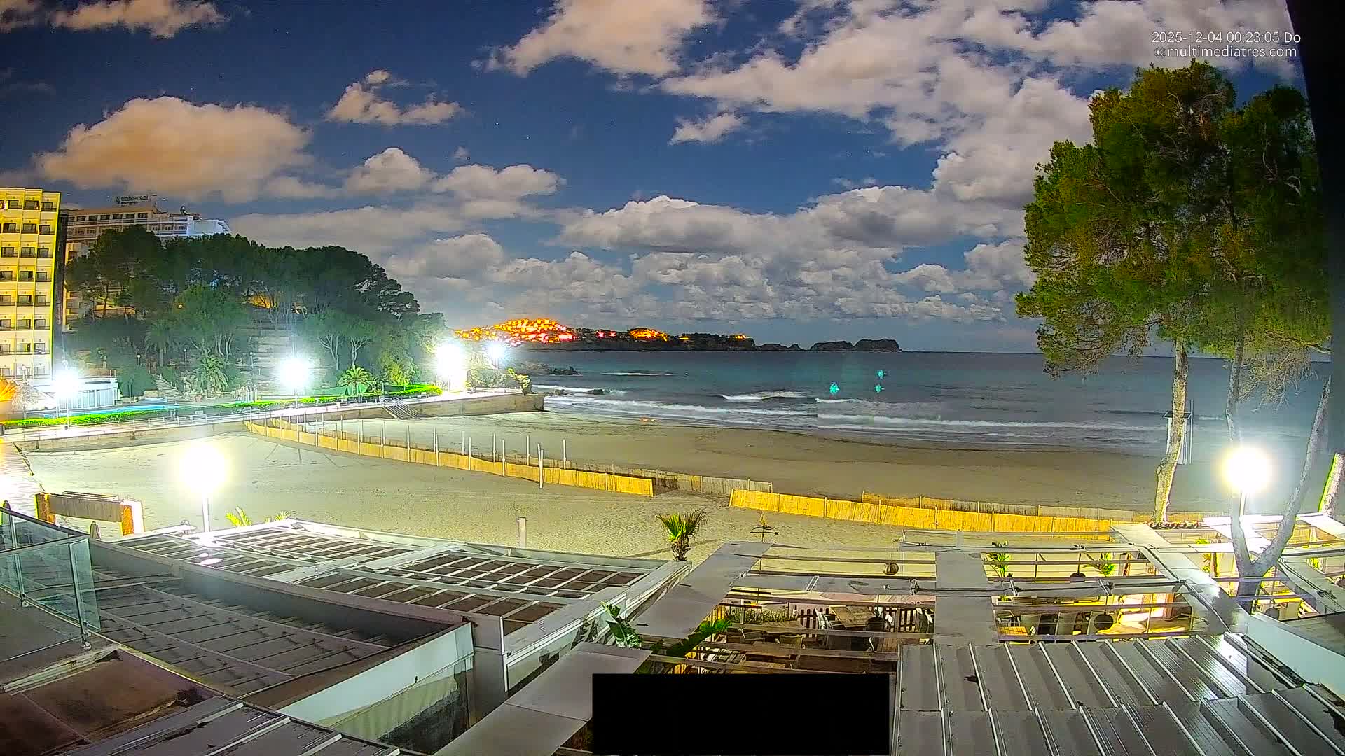 Paguera, Playa Tora Beach from Mar y Mar Restaurant Live Cam - Mallorca, Balearic Islands, Spain