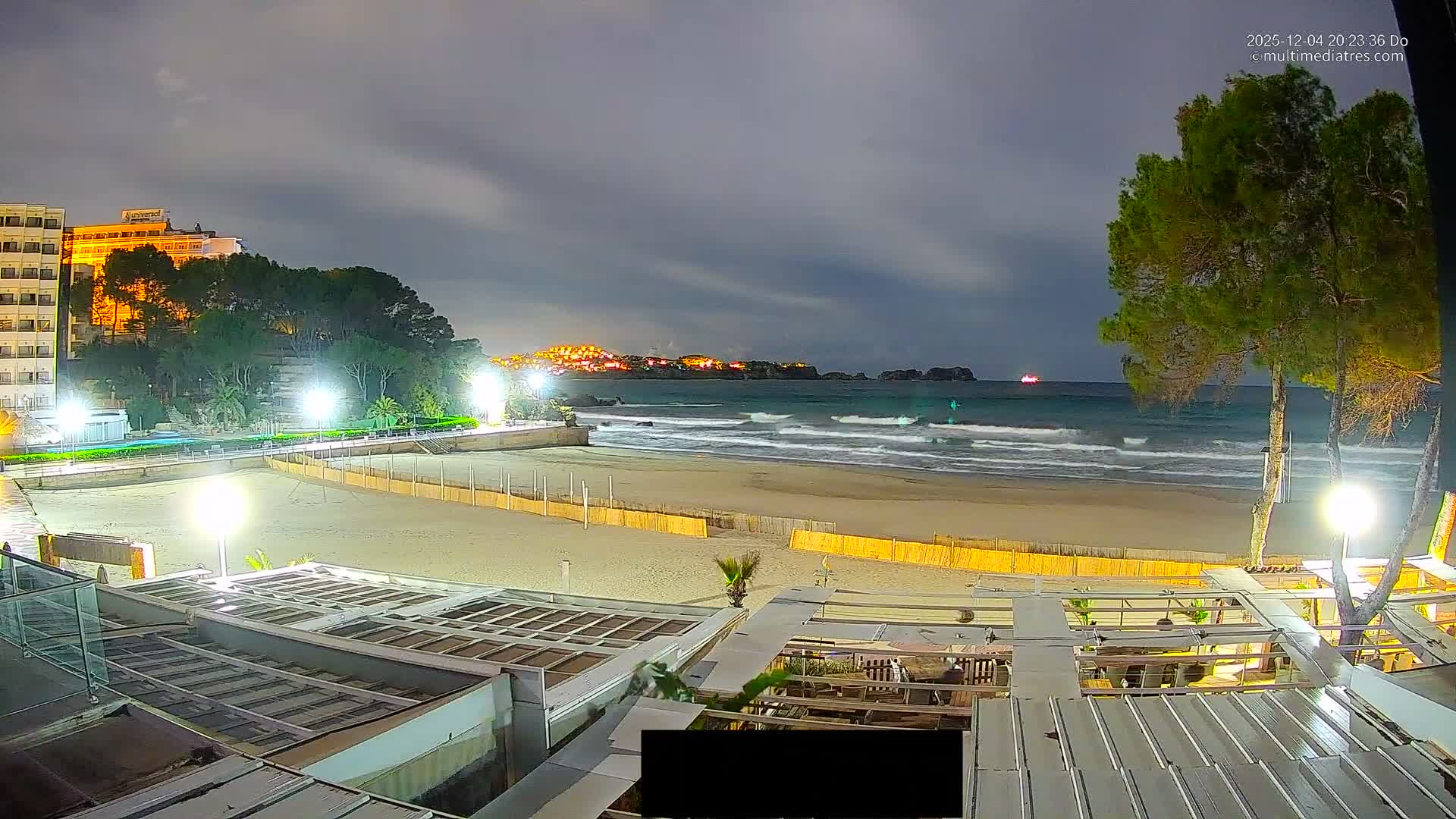 Paguera, Playa Tora Beach from Mar y Mar Restaurant Live Cam - Mallorca, Balearic Islands, Spain