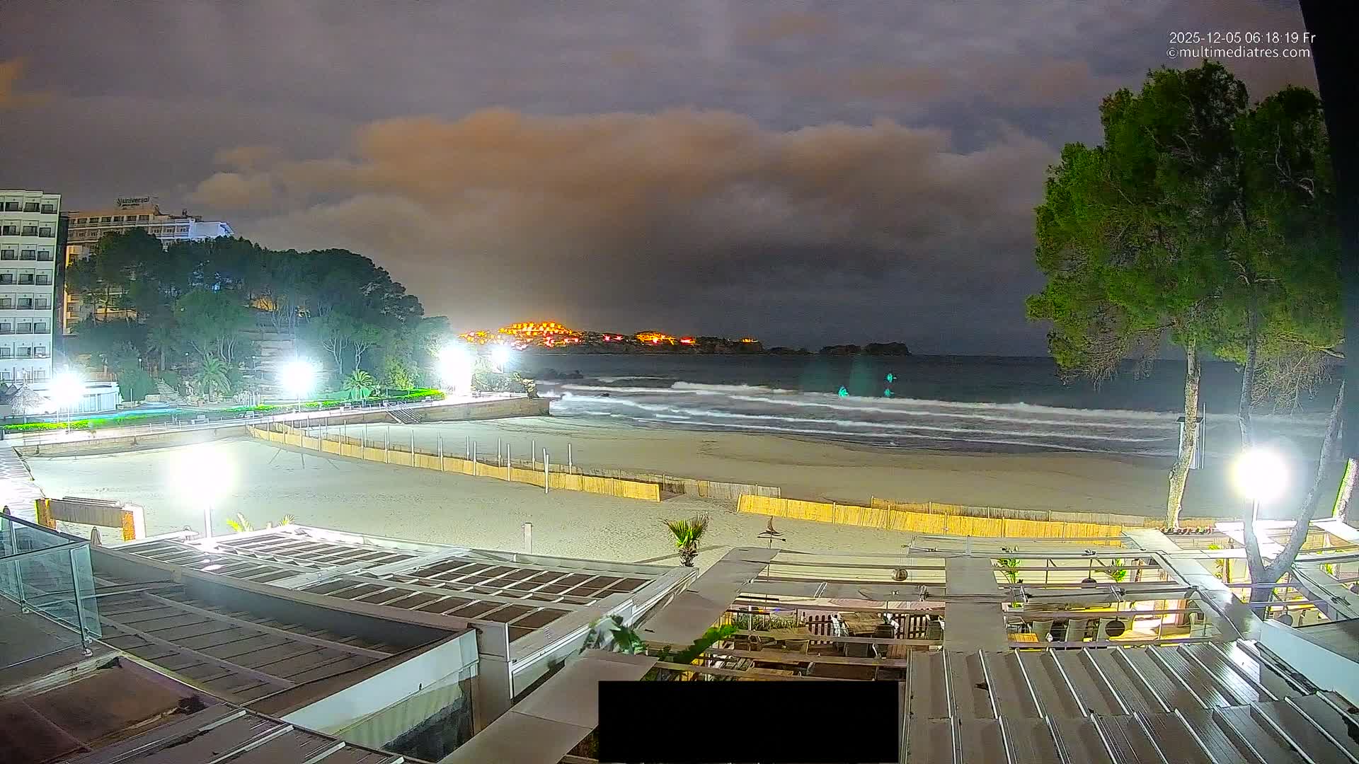 Paguera, Playa Tora Beach from Mar y Mar Restaurant Live Cam - Mallorca, Balearic Islands, Spain
