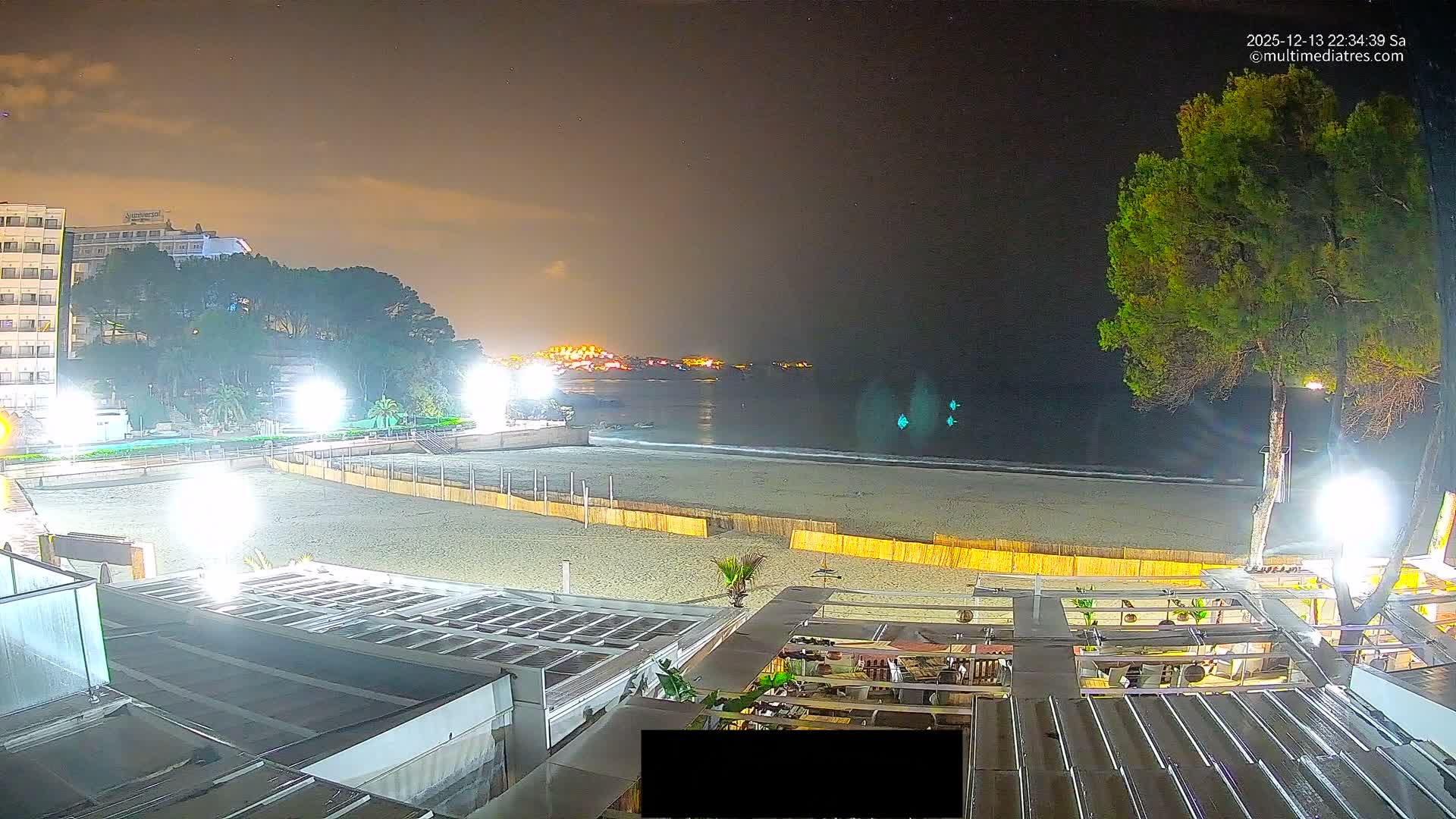 Paguera, Playa Tora Beach from Mar y Mar Restaurant Live Cam - Mallorca, Balearic Islands, Spain