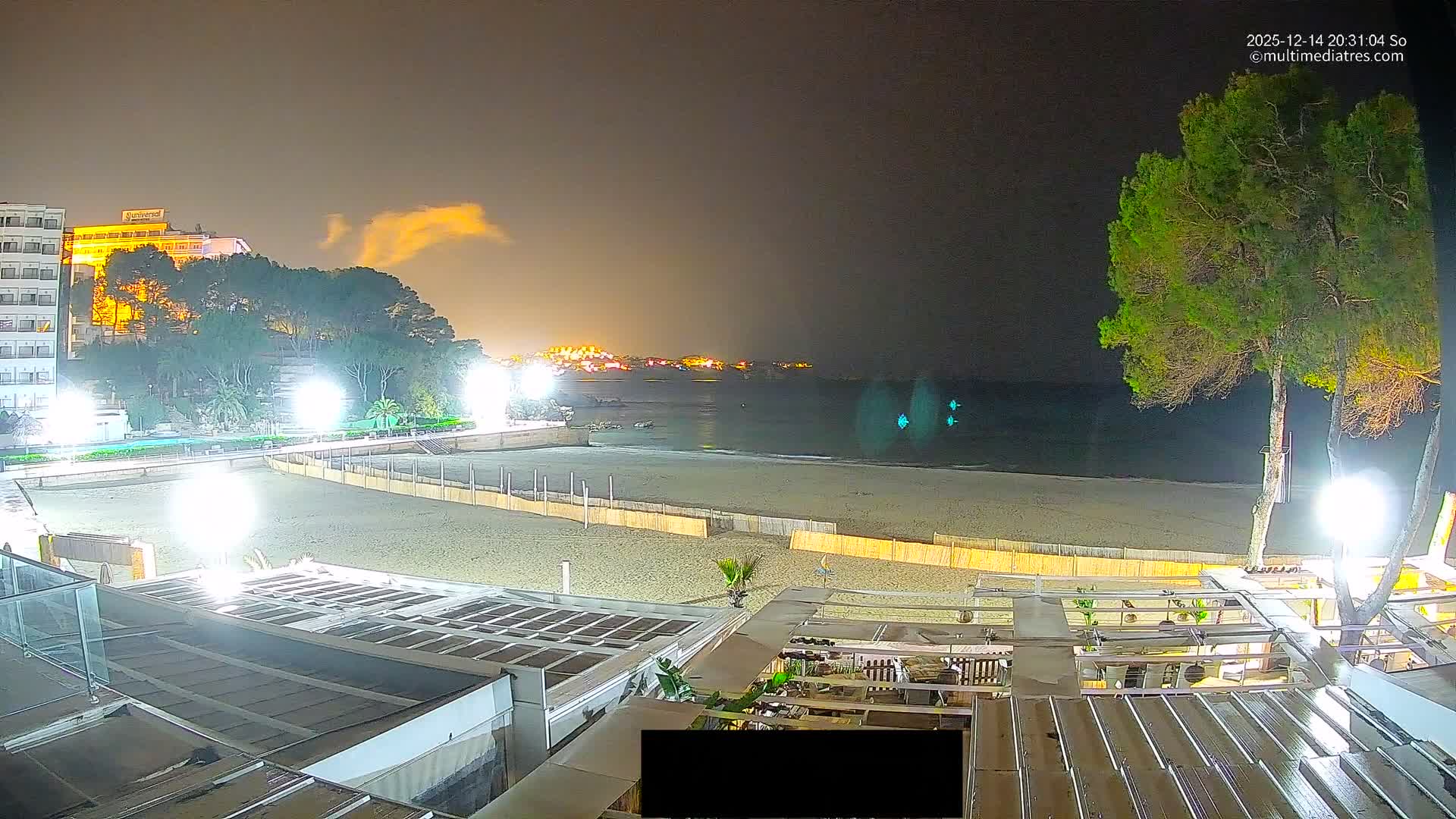 Paguera, Playa Tora Beach from Mar y Mar Restaurant Live Cam - Mallorca, Balearic Islands, Spain