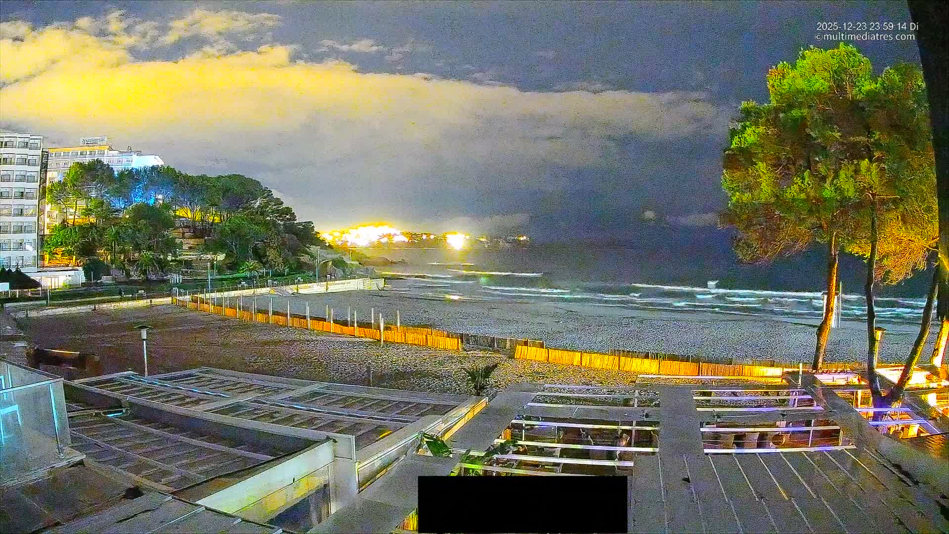 Paguera, Playa Tora Beach from Mar y Mar Restaurant Live Cam - Mallorca, Balearic Islands, Spain