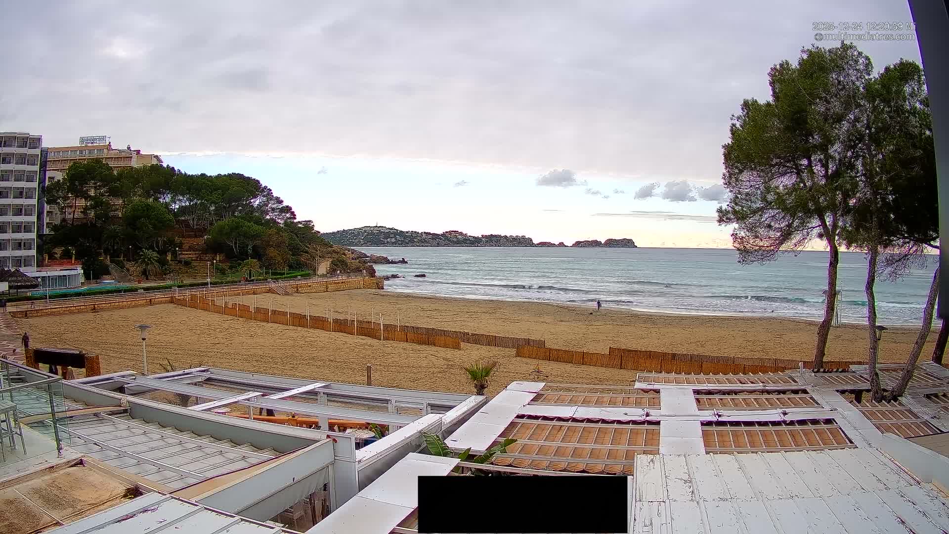 Paguera, Playa Tora Beach from Mar y Mar Restaurant Live Cam - Mallorca, Balearic Islands, Spain