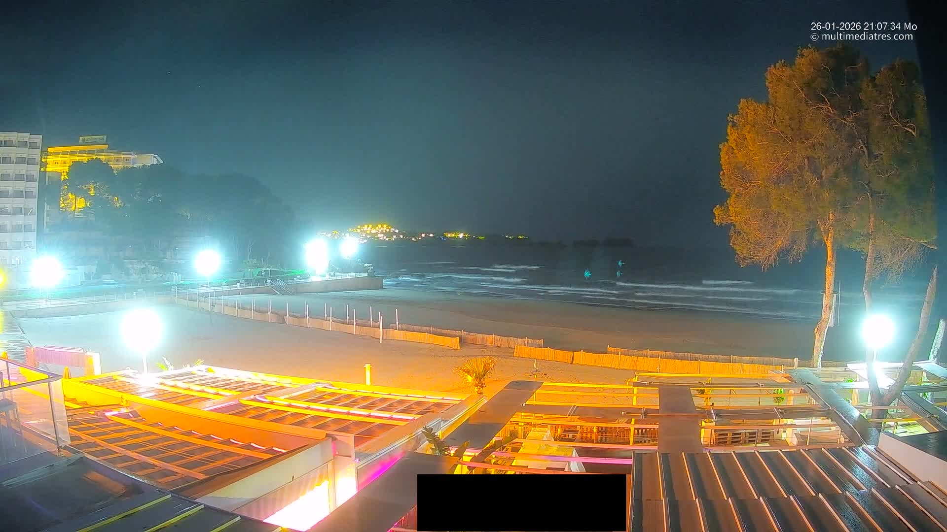 Paguera, Playa Tora Beach from Mar y Mar Restaurant Live Cam - Mallorca, Balearic Islands, Spain