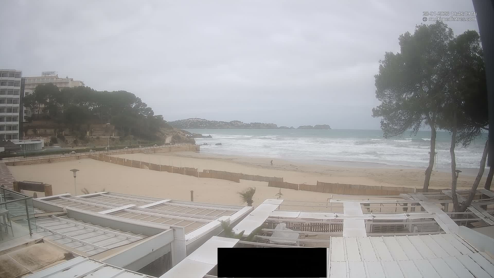 Paguera, Playa Tora Beach from Mar y Mar Restaurant Live Cam - Mallorca, Balearic Islands, Spain