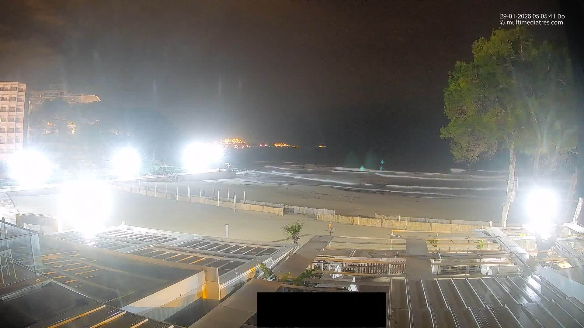 Paguera, Playa Tora Beach from Mar y Mar Restaurant Live Cam - Mallorca, Balearic Islands, Spain
