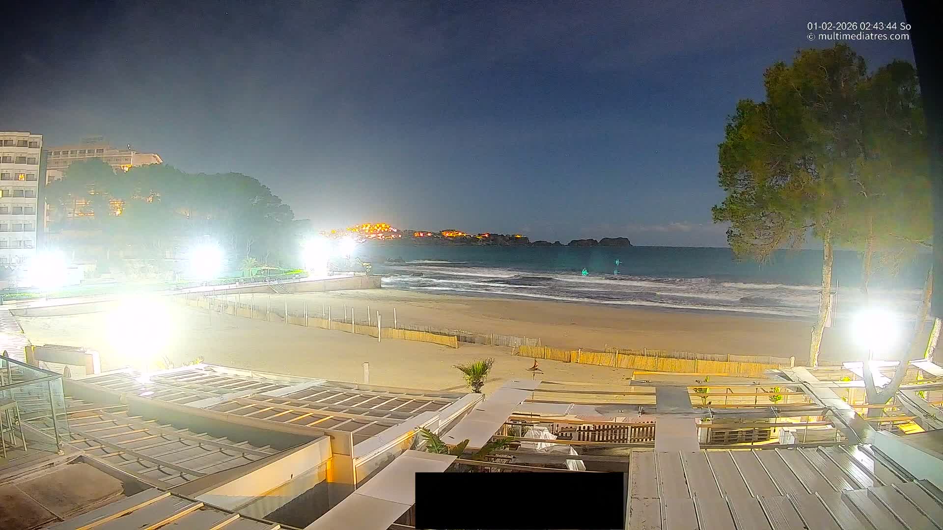 Paguera, Playa Tora Beach from Mar y Mar Restaurant Live Cam - Mallorca, Balearic Islands, Spain