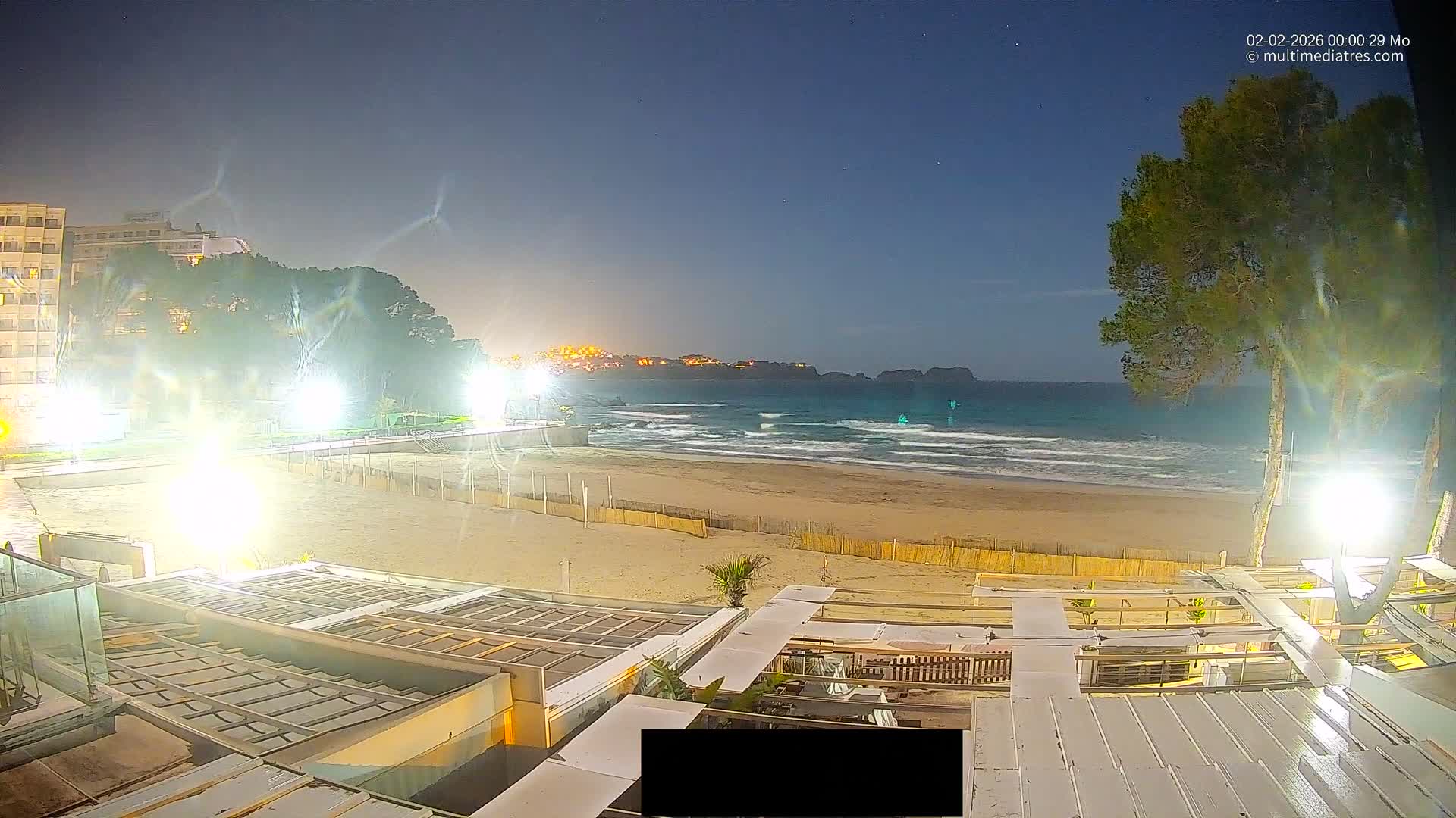 Paguera, Playa Tora Beach from Mar y Mar Restaurant Live Cam - Mallorca, Balearic Islands, Spain