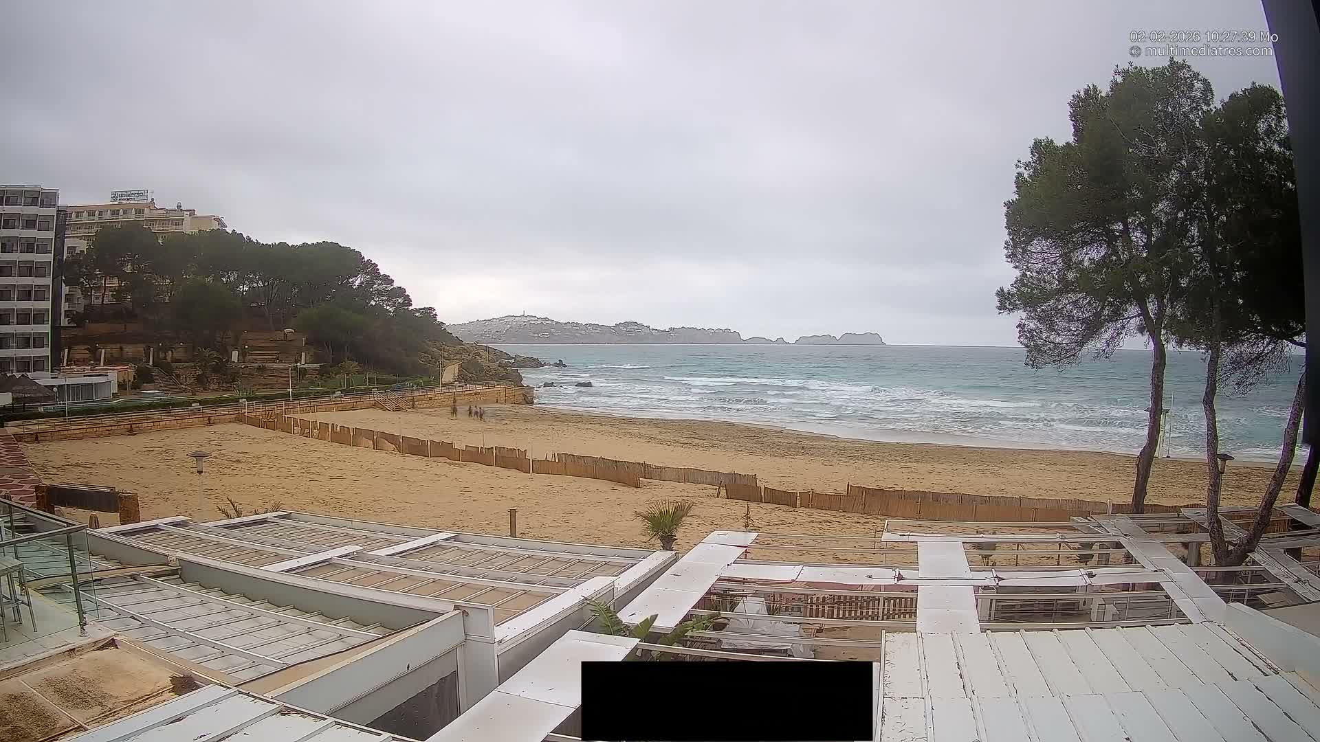 Paguera, Playa Tora Beach from Mar y Mar Restaurant Live Cam - Mallorca, Balearic Islands, Spain