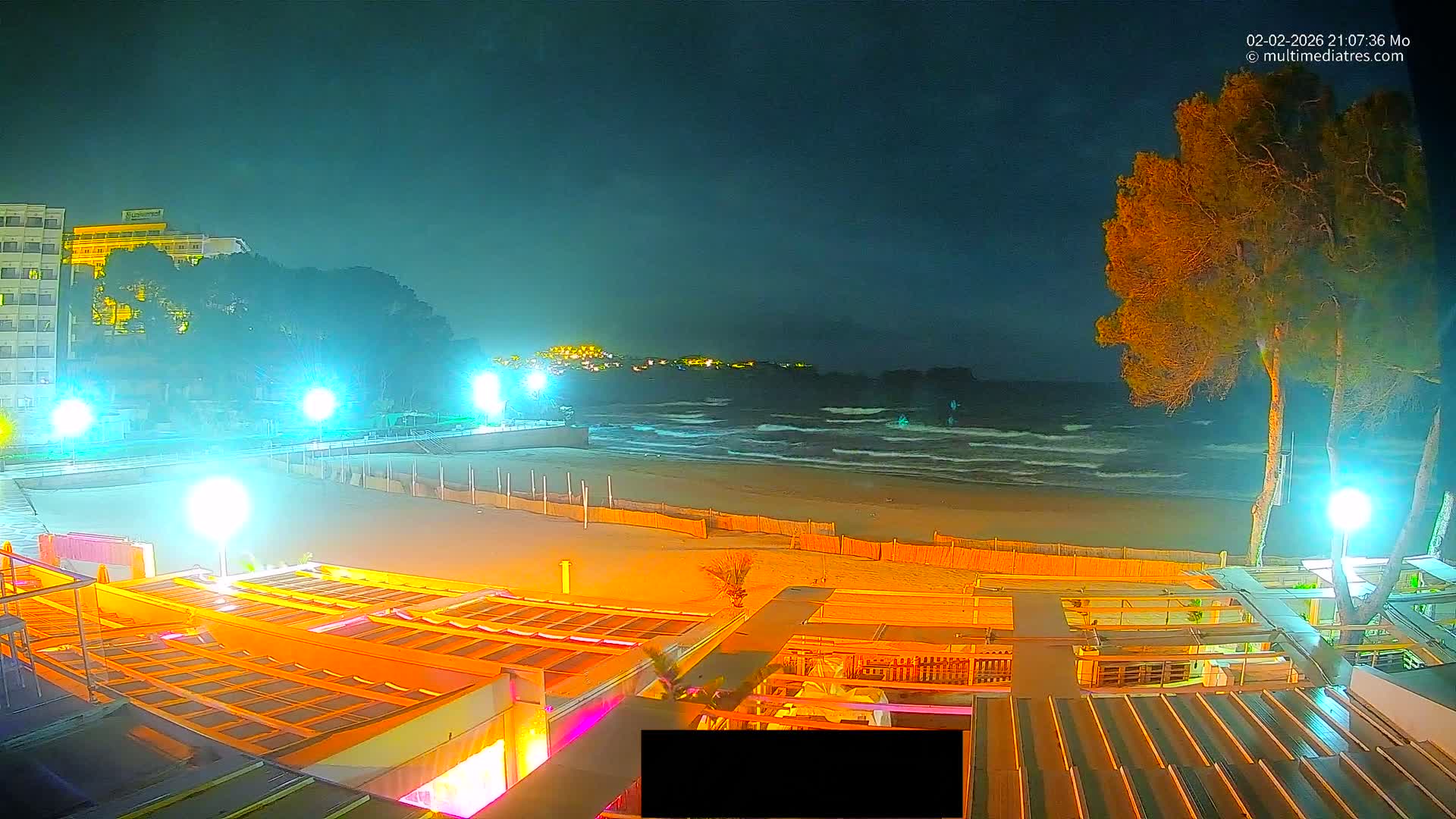 Paguera, Playa Tora Beach from Mar y Mar Restaurant Live Cam - Mallorca, Balearic Islands, Spain