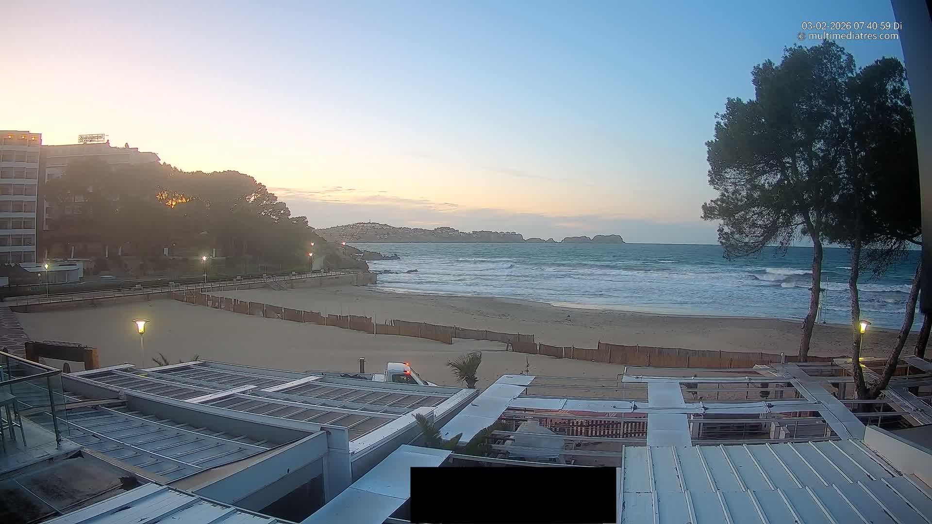 Paguera, Playa Tora Beach from Mar y Mar Restaurant Live Cam - Mallorca, Balearic Islands, Spain