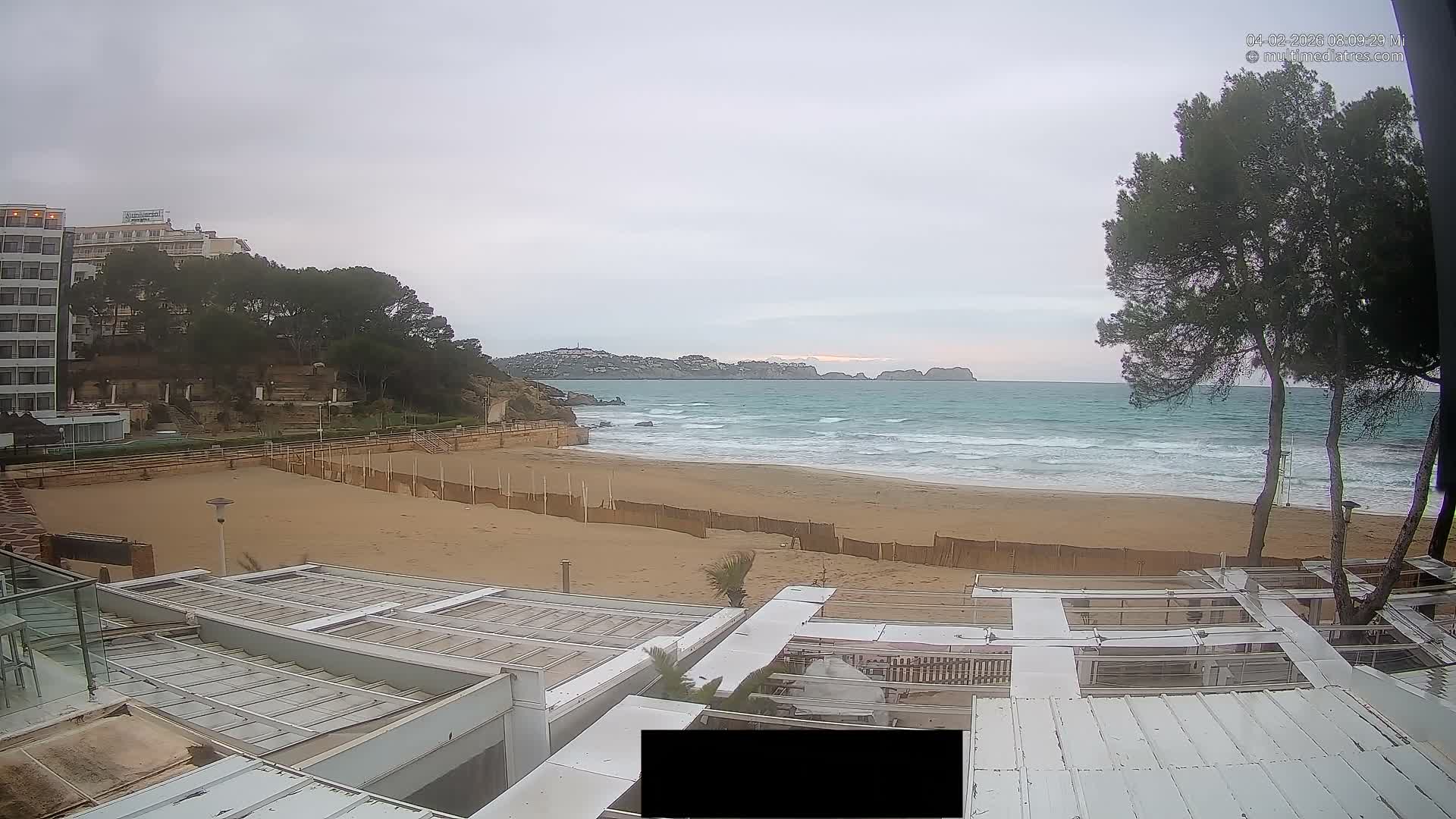 Paguera, Playa Tora Beach from Mar y Mar Restaurant Live Cam - Mallorca, Balearic Islands, Spain