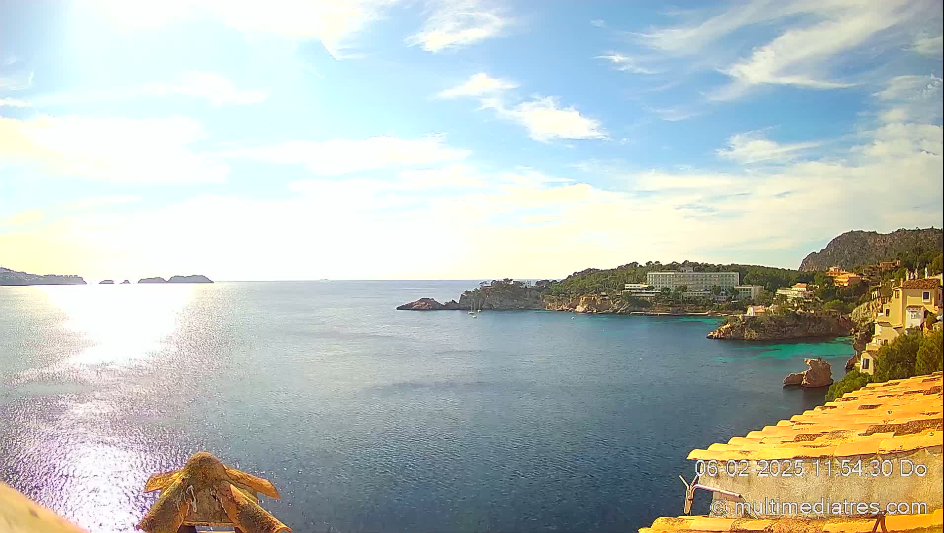 Mallorca, Peguera Cala Fornells Bay Balearic Sea Live Cam, Balearic Islands, Spain