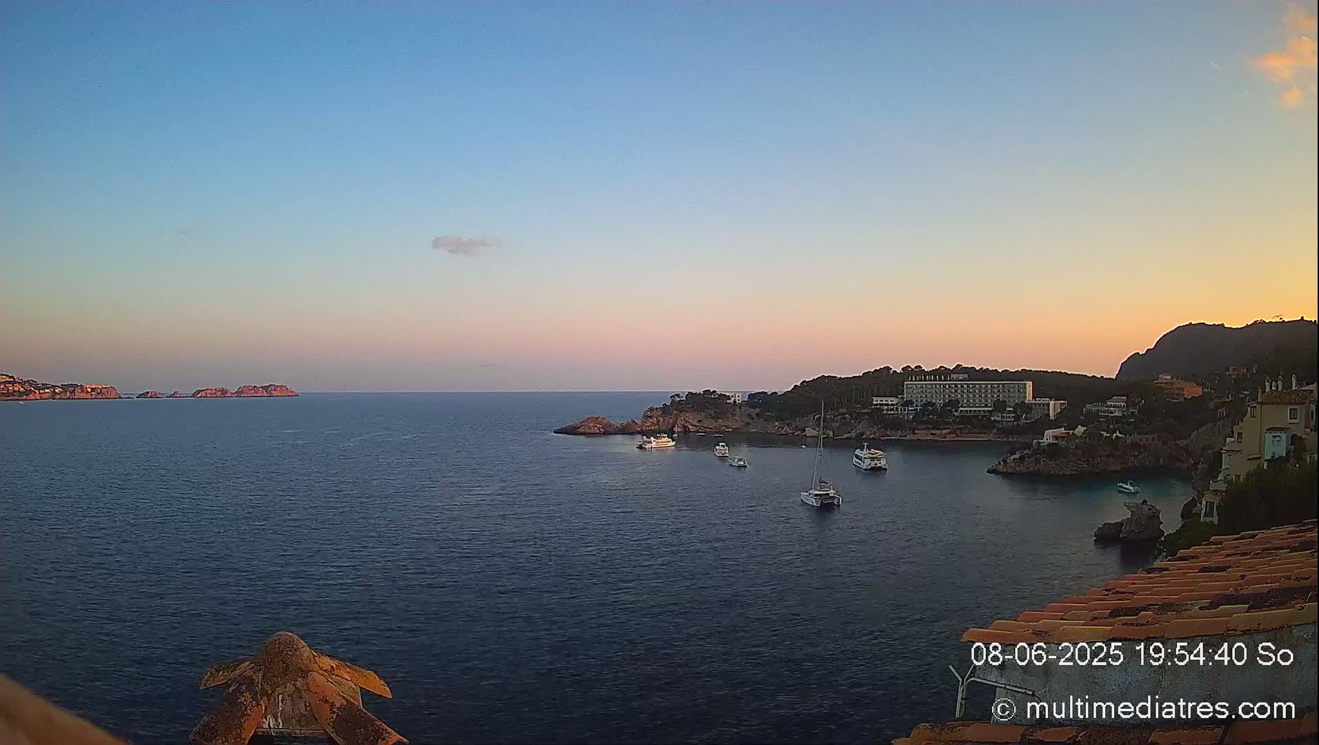 Mallorca, Peguera Cala Fornells Bay Balearic Sea Live Cam, Balearic Islands, Spain