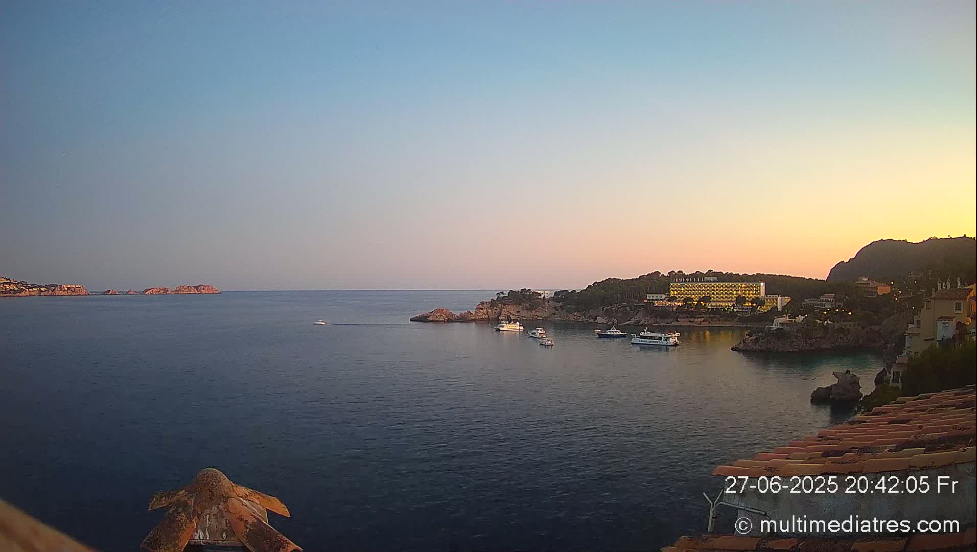 Mallorca, Peguera Cala Fornells Bay Balearic Sea Live Cam, Balearic Islands, Spain