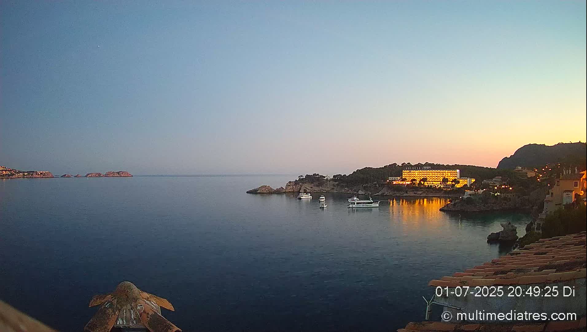 Mallorca, Peguera Cala Fornells Bay Balearic Sea Live Cam, Balearic Islands, Spain