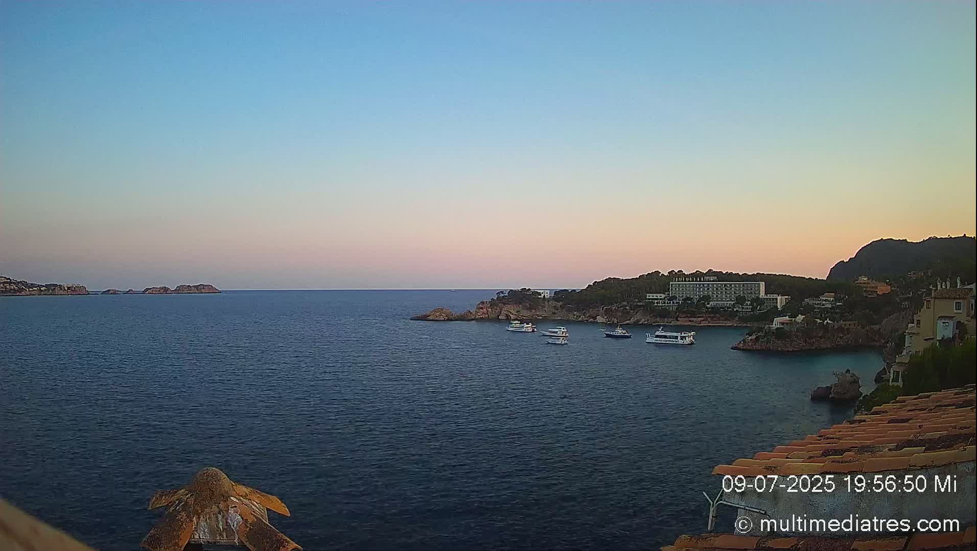 Mallorca, Peguera Cala Fornells Bay Balearic Sea Live Cam, Balearic Islands, Spain