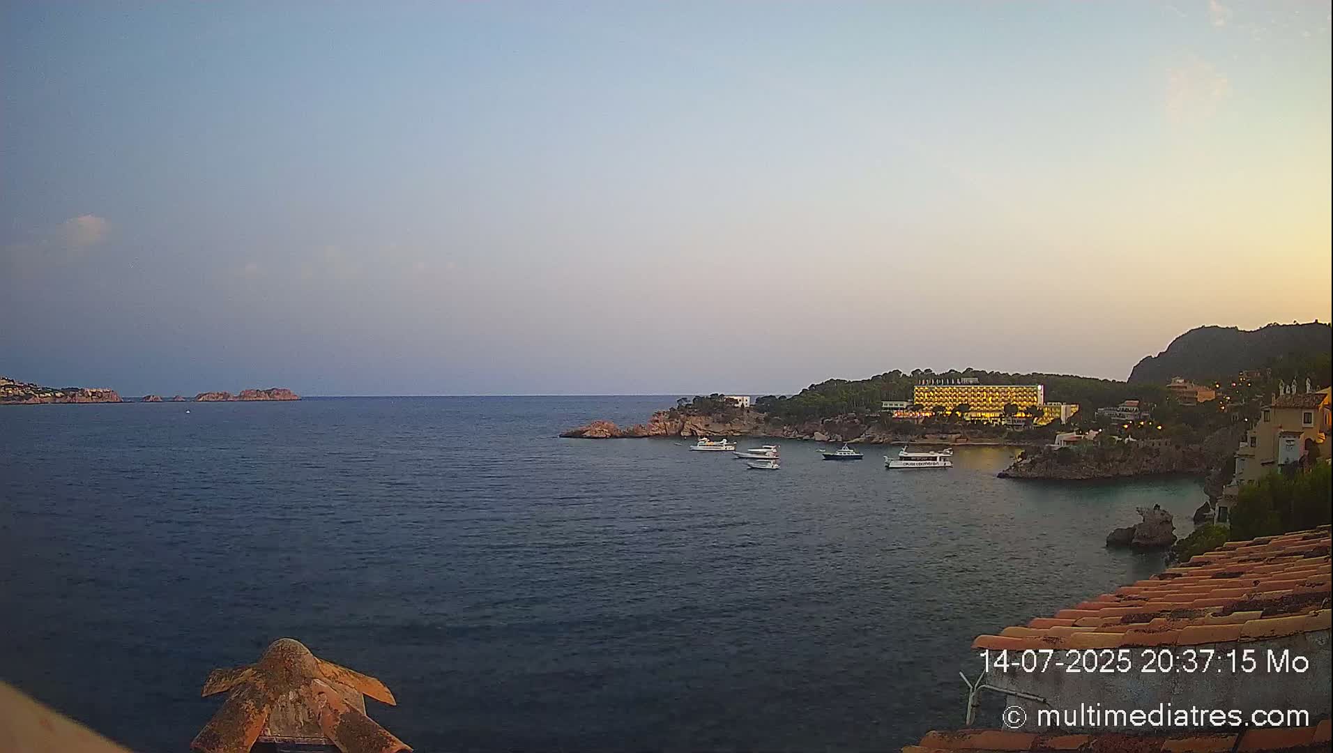 Mallorca, Peguera Cala Fornells Bay Balearic Sea Live Cam, Balearic Islands, Spain