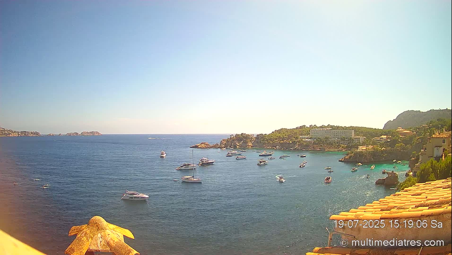 Mallorca, Peguera Cala Fornells Bay Balearic Sea Live Cam, Balearic Islands, Spain