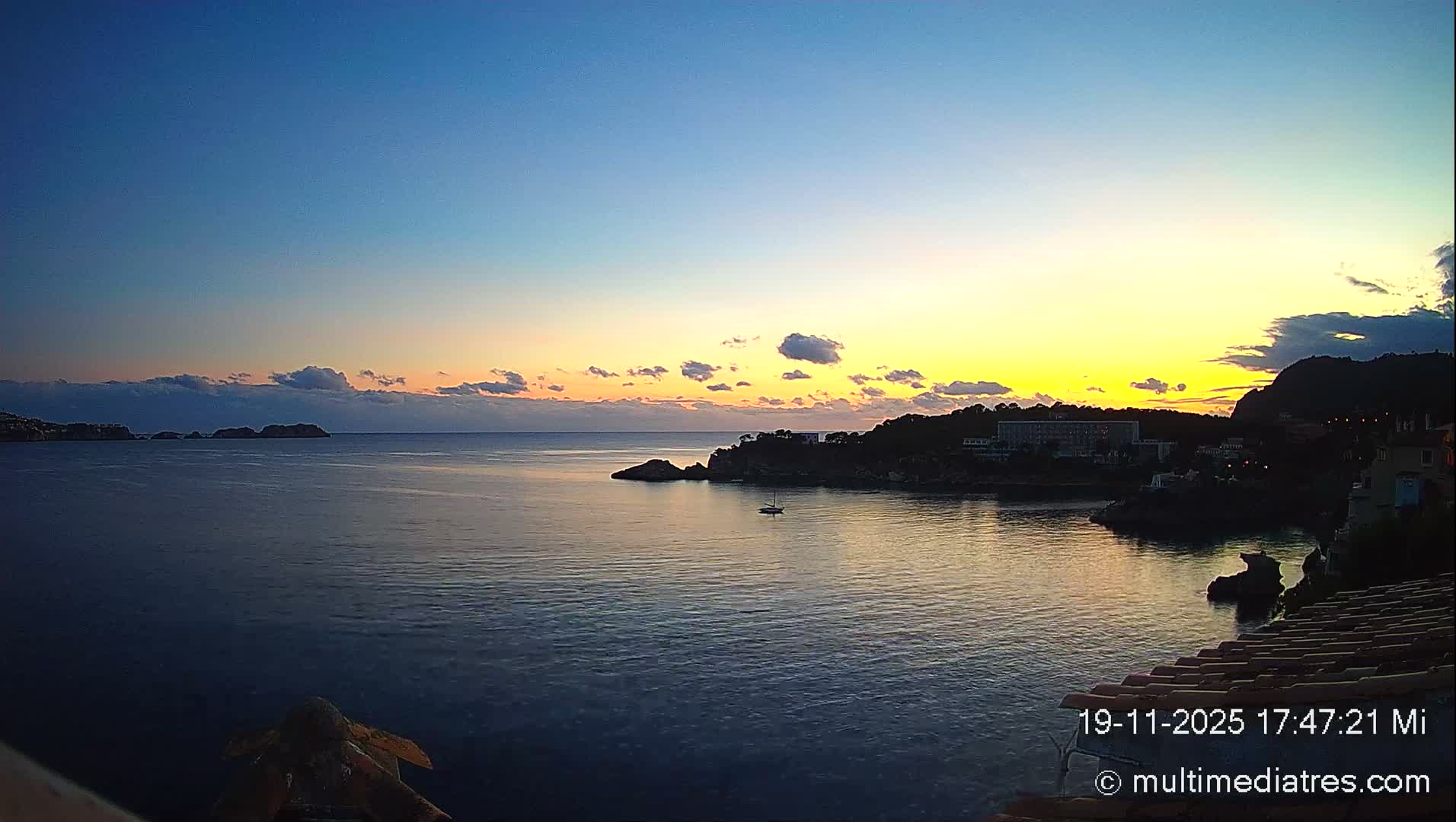 Mallorca, Peguera Cala Fornells Bay Balearic Sea Live Cam, Balearic Islands, Spain