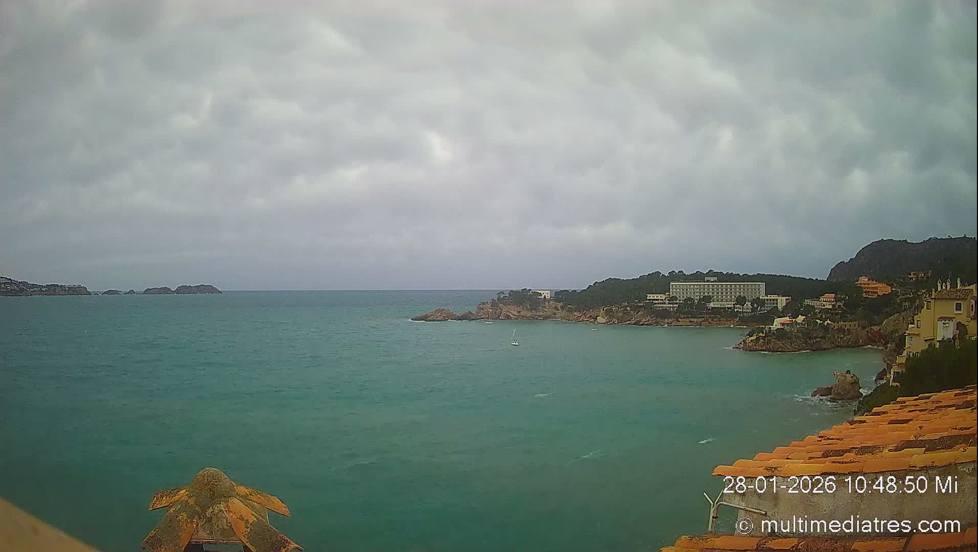 Mallorca, Peguera Cala Fornells Bay Balearic Sea Live Cam, Balearic Islands, Spain