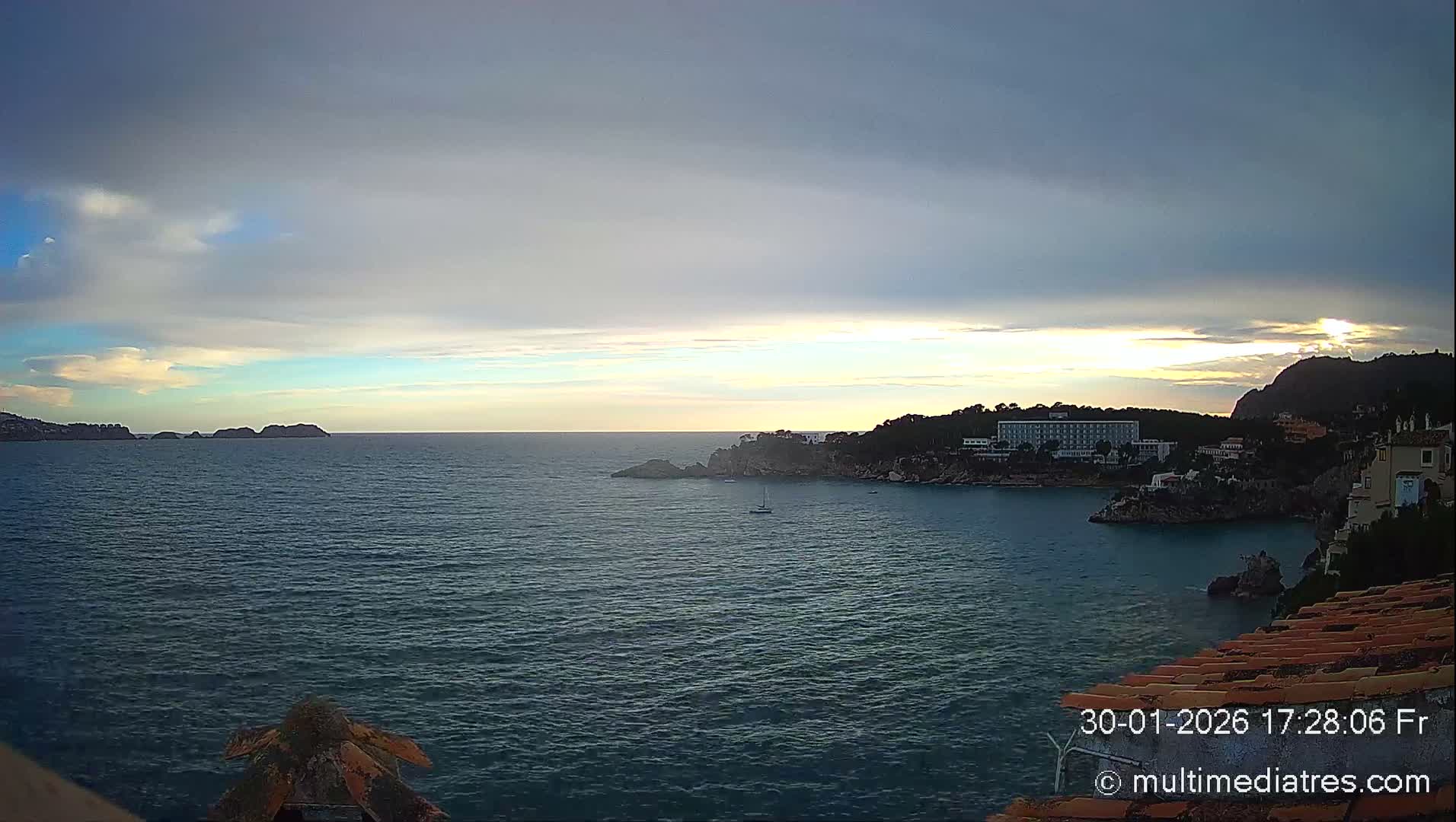 Mallorca, Peguera Cala Fornells Bay Balearic Sea Live Cam, Balearic Islands, Spain
