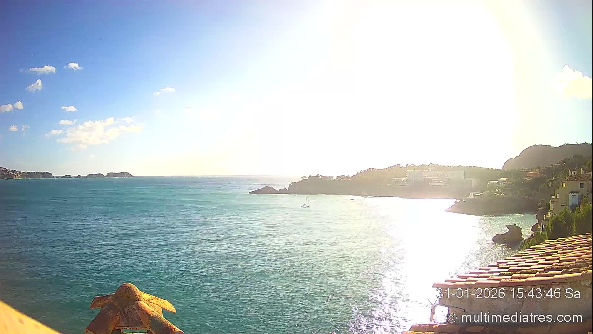 Mallorca, Peguera Cala Fornells Bay Balearic Sea Live Cam, Balearic Islands, Spain