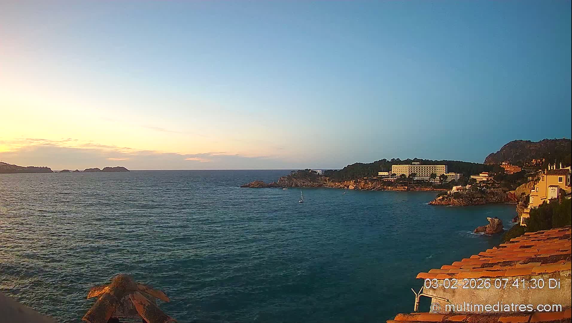 Mallorca, Peguera Cala Fornells Bay Balearic Sea Live Cam, Balearic Islands, Spain
