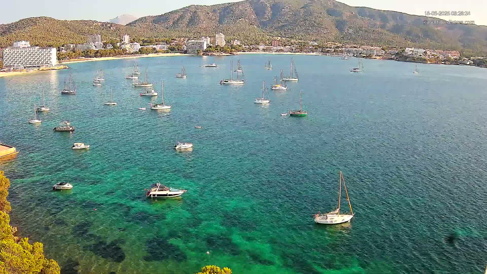 Mallorca, Magaluf - Palmanova Son Maties Beach Live Cam - Balearic Islands, Spain