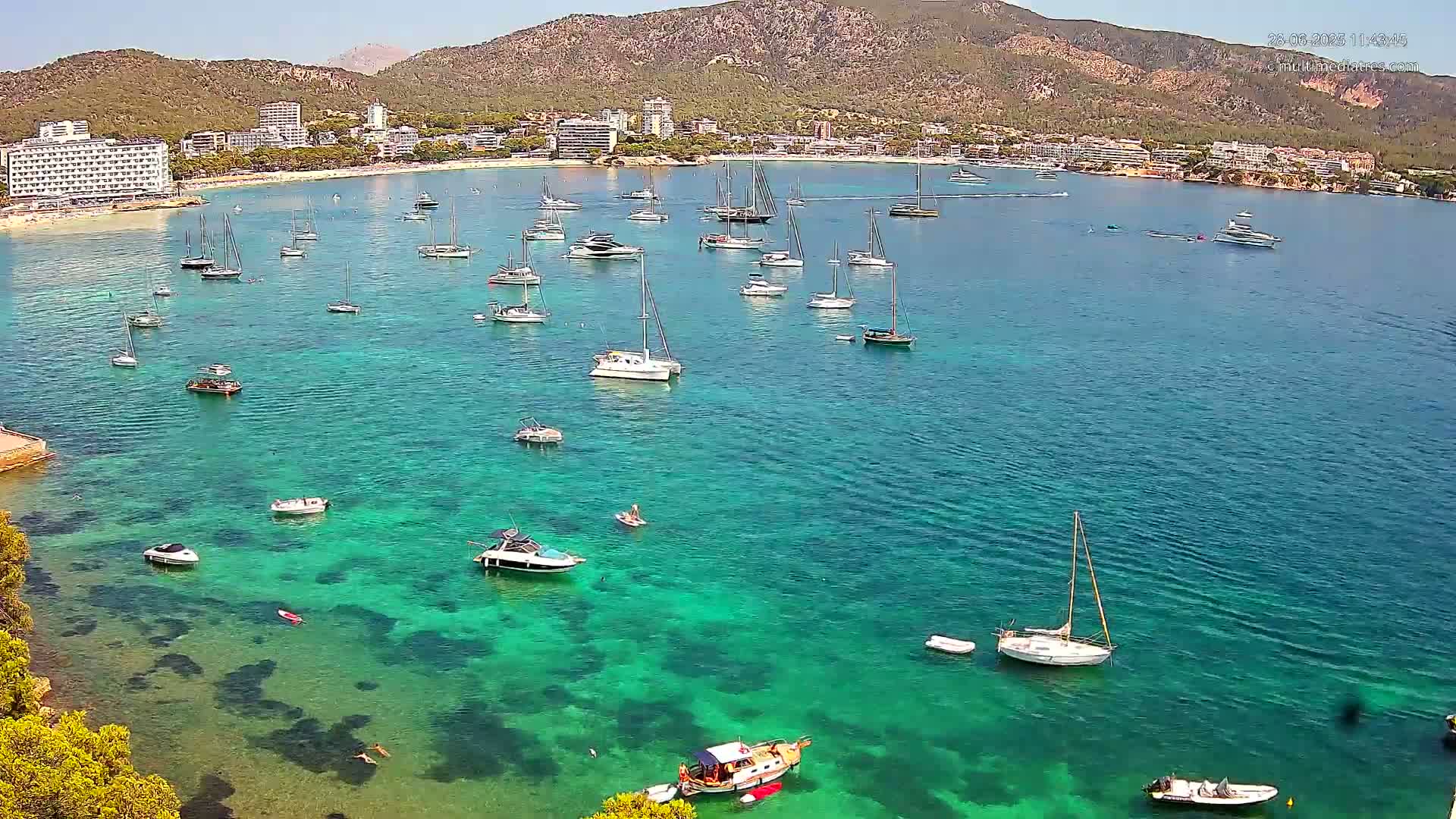 Mallorca, Magaluf - Palmanova Son Maties Beach Live Cam - Balearic Islands, Spain