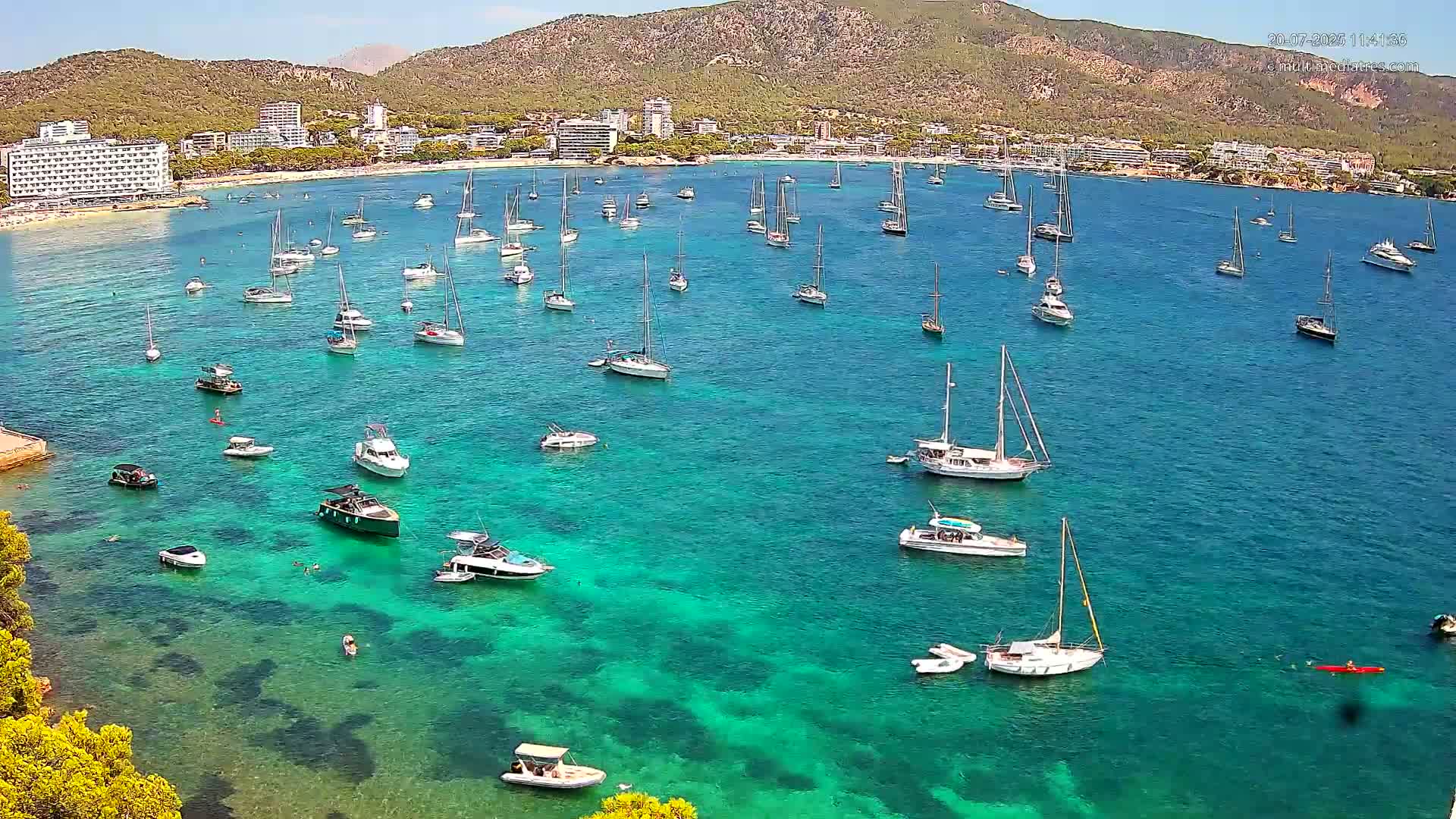 Mallorca, Magaluf - Palmanova Son Maties Beach Live Cam - Balearic Islands, Spain