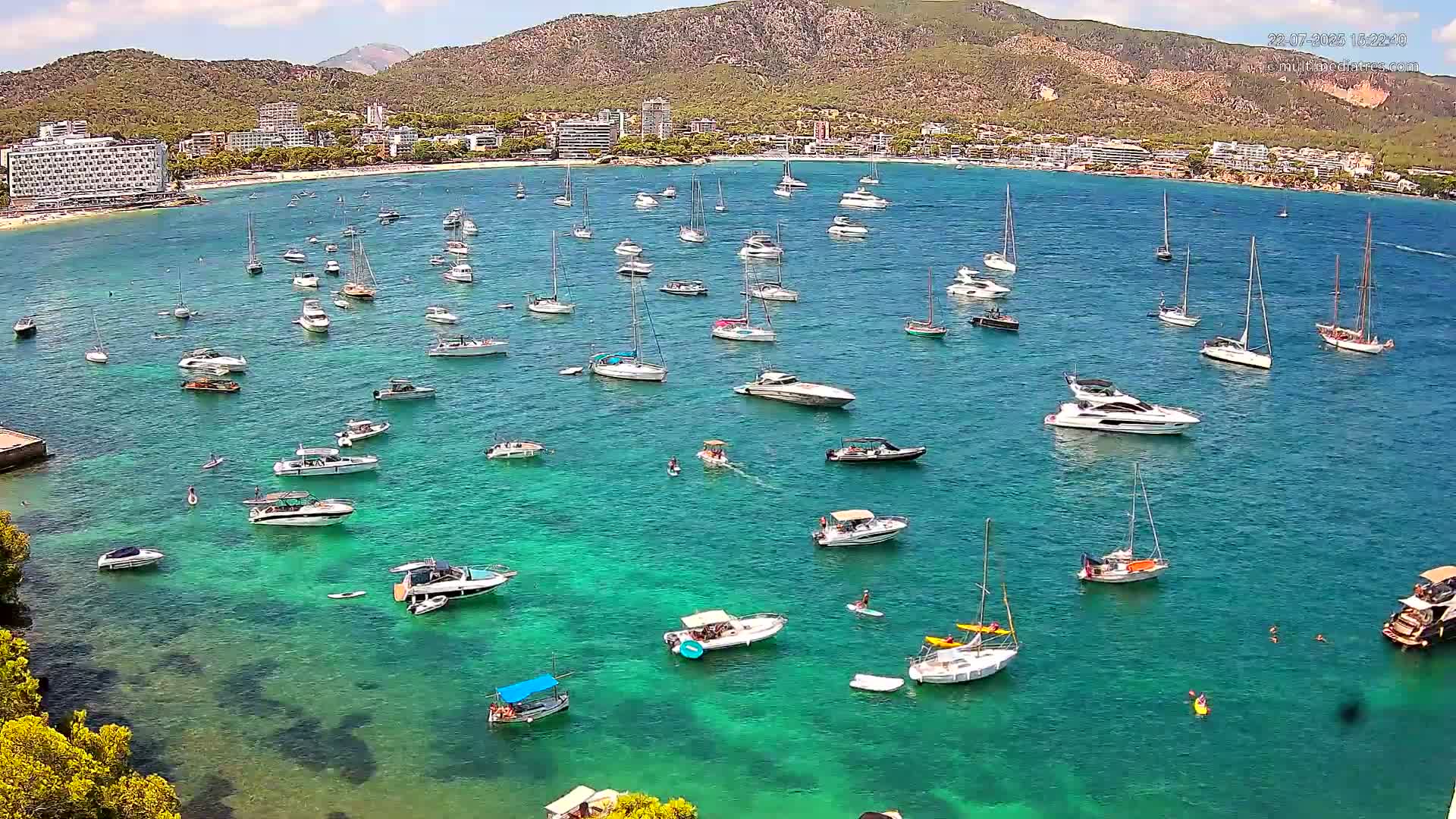 Mallorca, Magaluf - Palmanova Son Maties Beach Live Cam - Balearic Islands, Spain