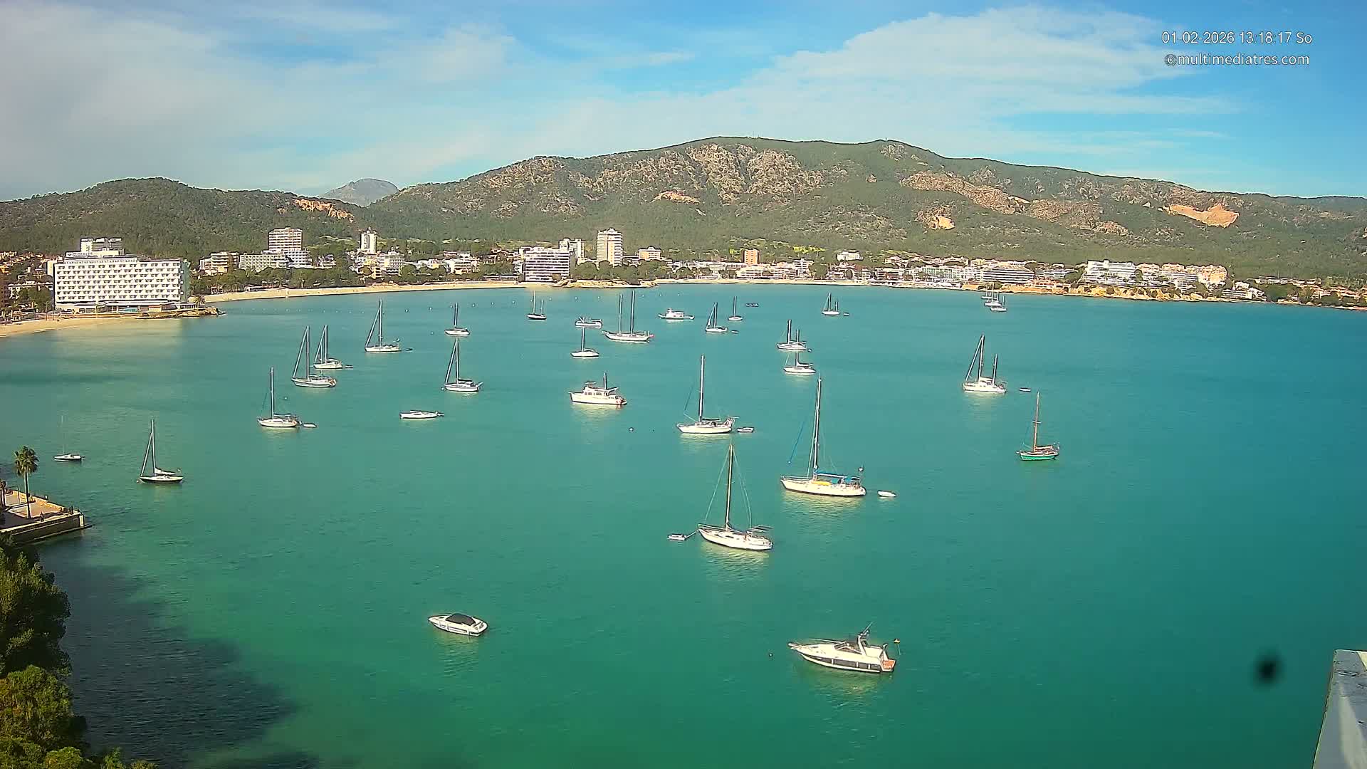 Mallorca, Magaluf - Palmanova Son Maties Beach Live Cam - Balearic Islands, Spain