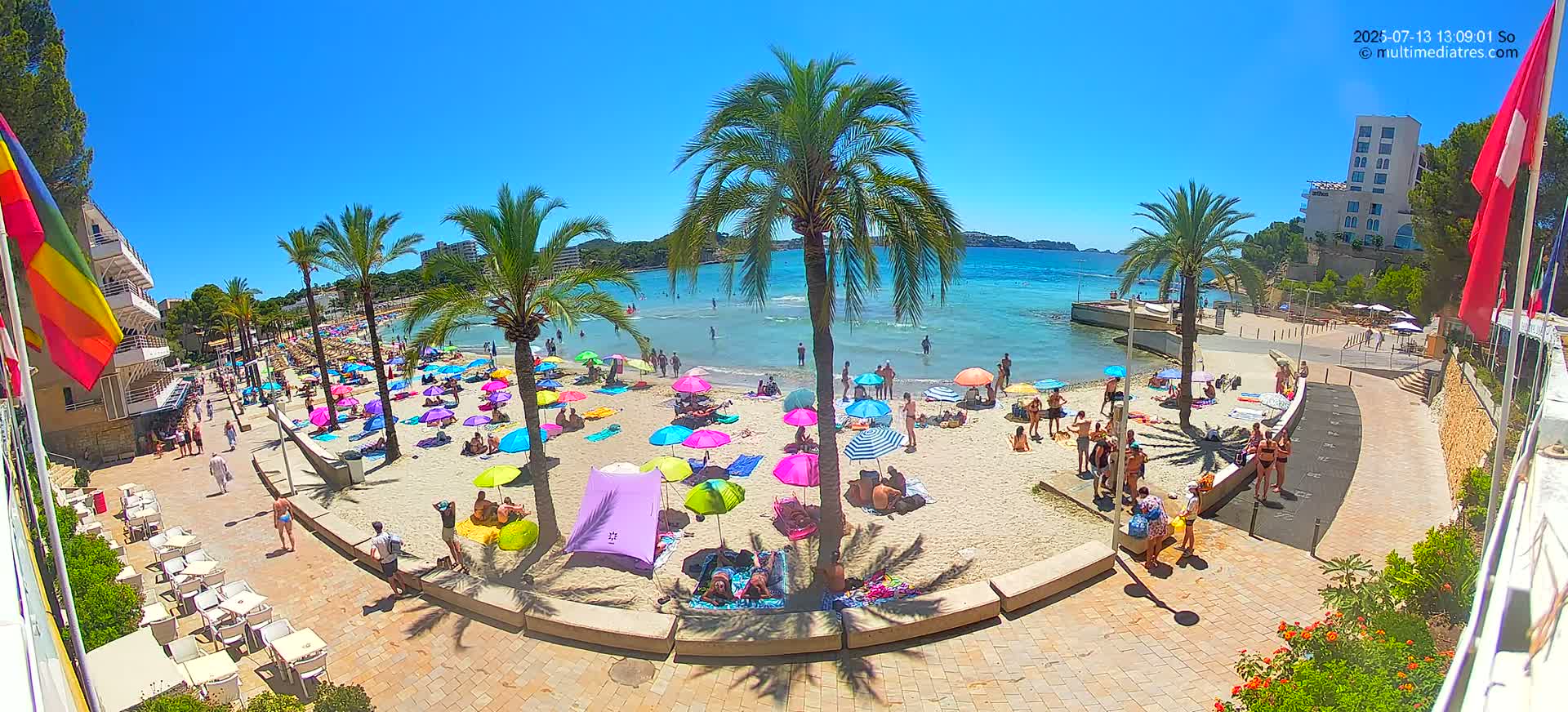 Mallorca, Peguera Palmira Beach by Rendezvous Garden Live Cam - Balearic Islands, Spain