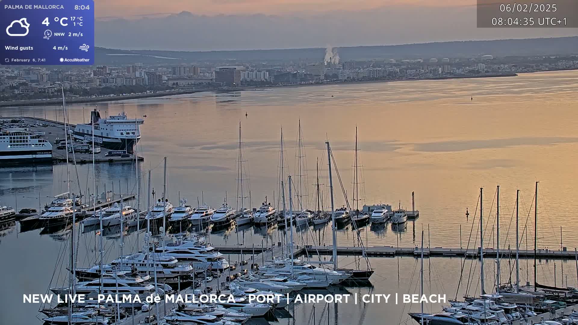 Palma de Mallorca City & Harbor Live Cam - Palma de mallorca, Balearic Islands, Spain