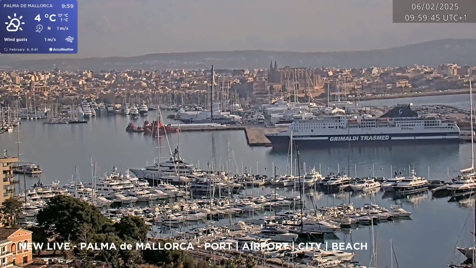 Palma de Mallorca City & Harbor Live Cam - Palma de mallorca, Balearic Islands, Spain