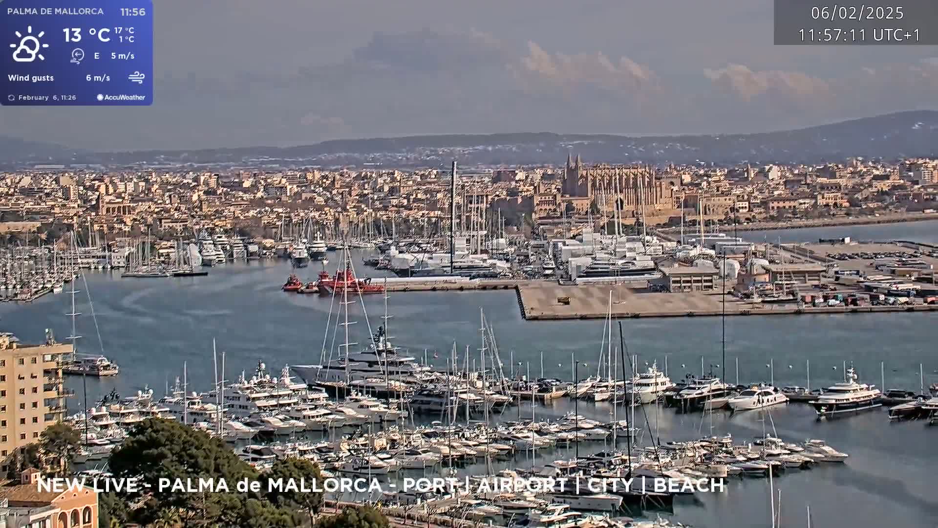 Palma de Mallorca City & Harbor Live Cam - Palma de mallorca, Balearic Islands, Spain