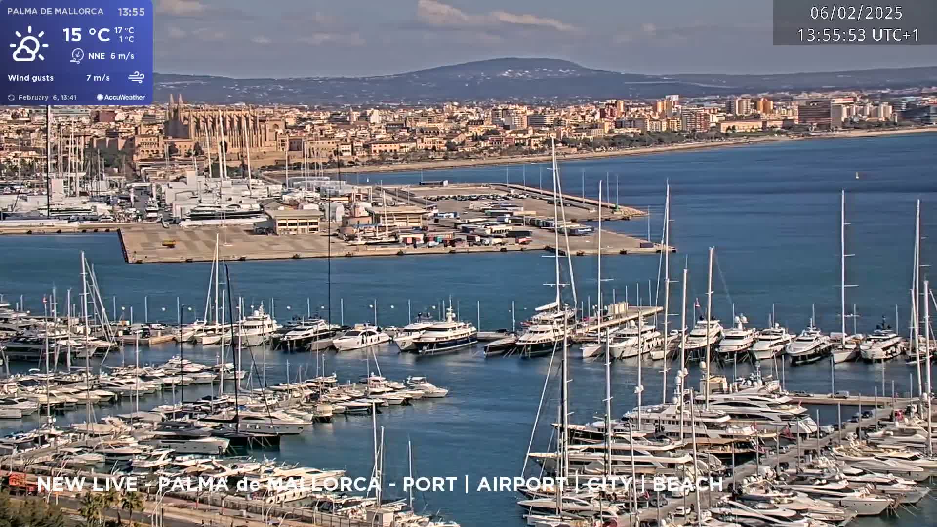 Palma de Mallorca City & Harbor Live Cam - Palma de mallorca, Balearic Islands, Spain
