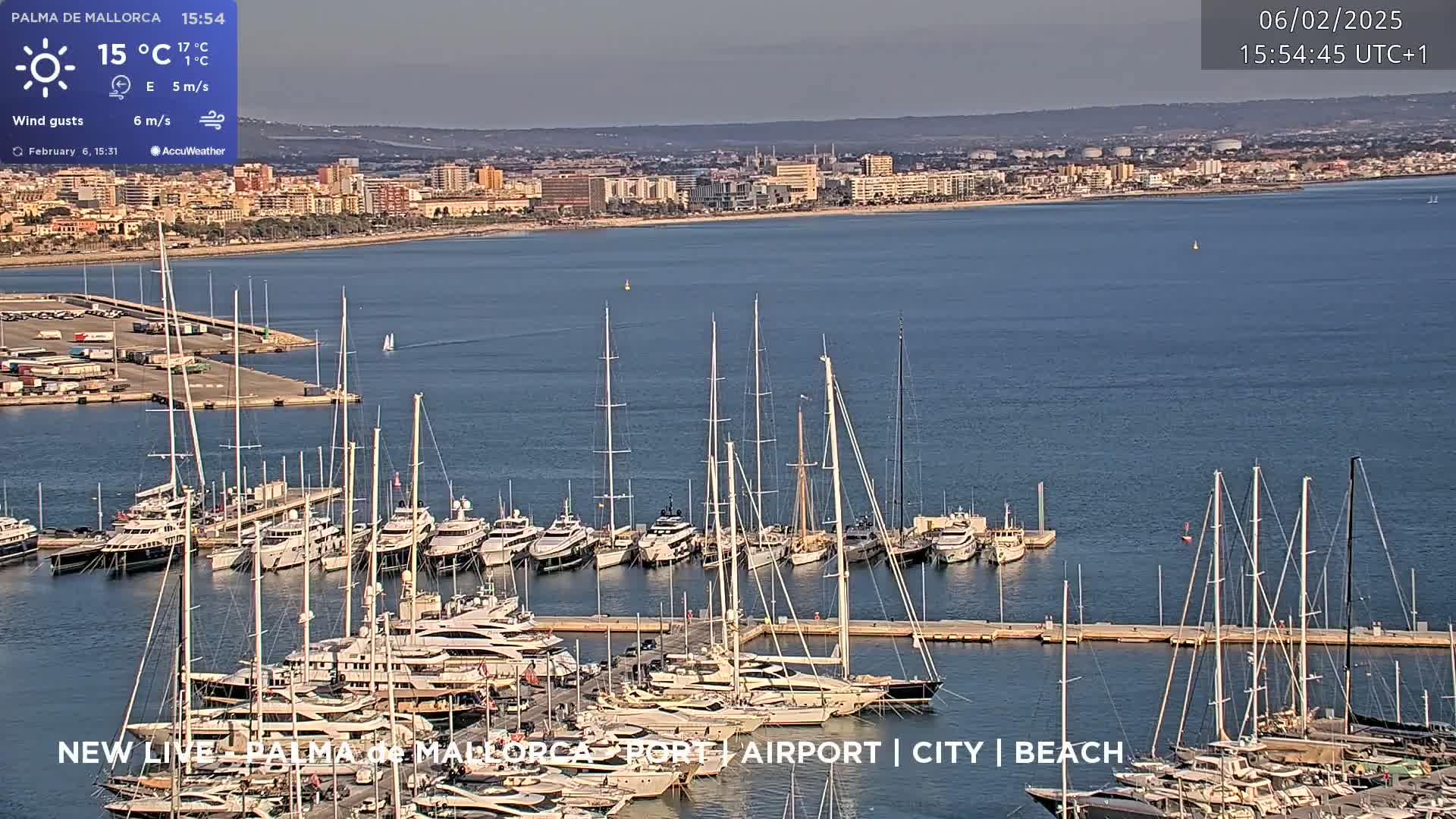 Palma de Mallorca City & Harbor Live Cam - Palma de mallorca, Balearic Islands, Spain