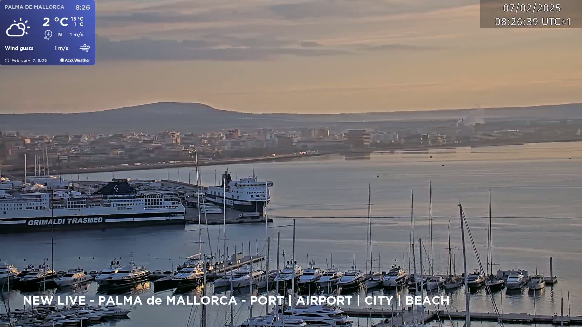 Palma de Mallorca City & Harbor Live Cam - Palma de mallorca, Balearic Islands, Spain
