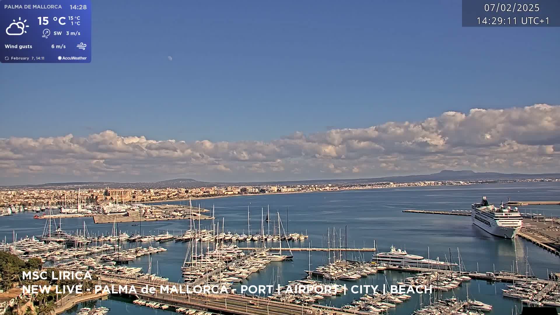 Palma de Mallorca City & Harbor Live Cam - Palma de mallorca, Balearic Islands, Spain