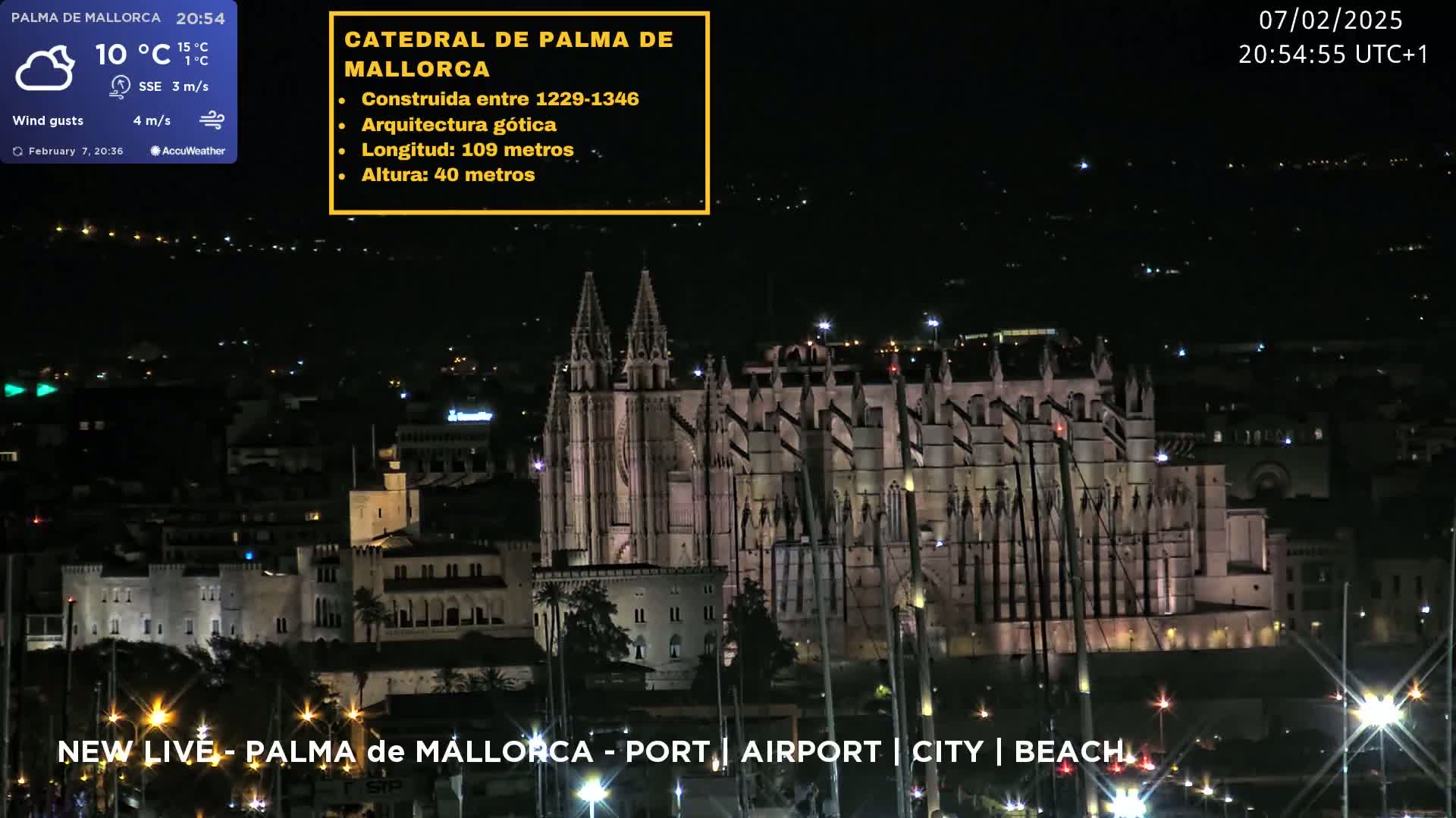 Palma de Mallorca City & Harbor Live Cam - Palma de mallorca, Balearic Islands, Spain