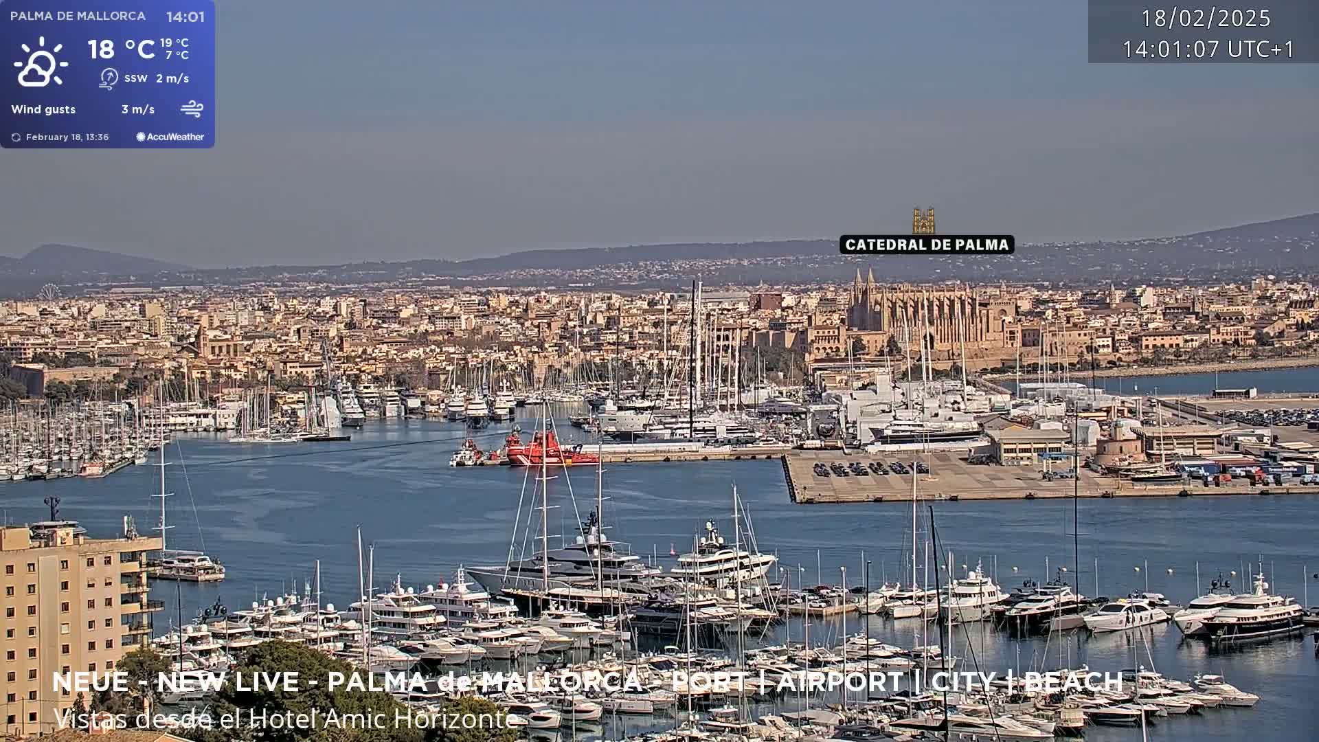 Palma de Mallorca City & Harbor Live Cam - Palma de mallorca, Balearic Islands, Spain