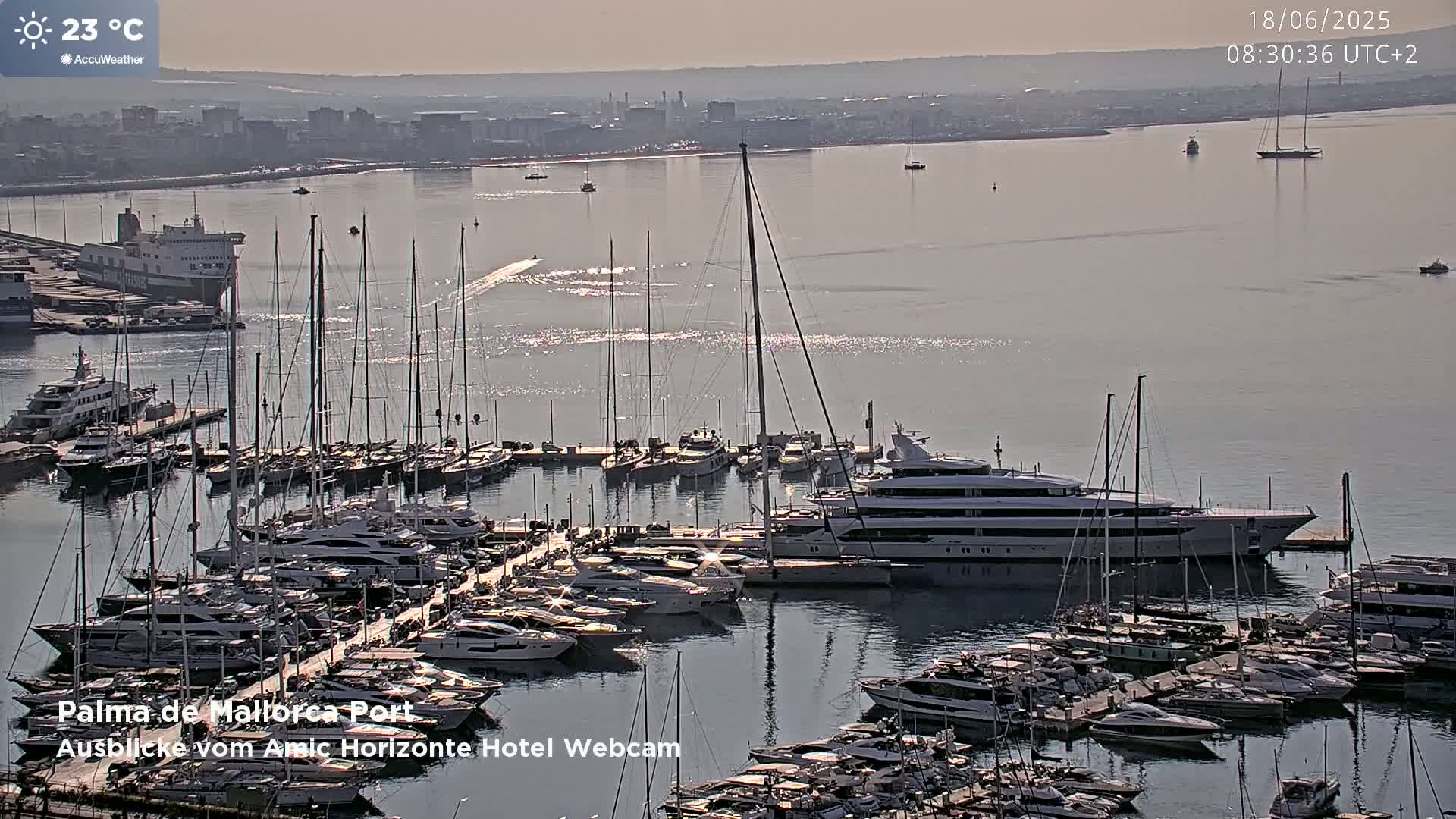 Palma de Mallorca City & Harbor Live Cam - Palma de mallorca, Balearic Islands, Spain