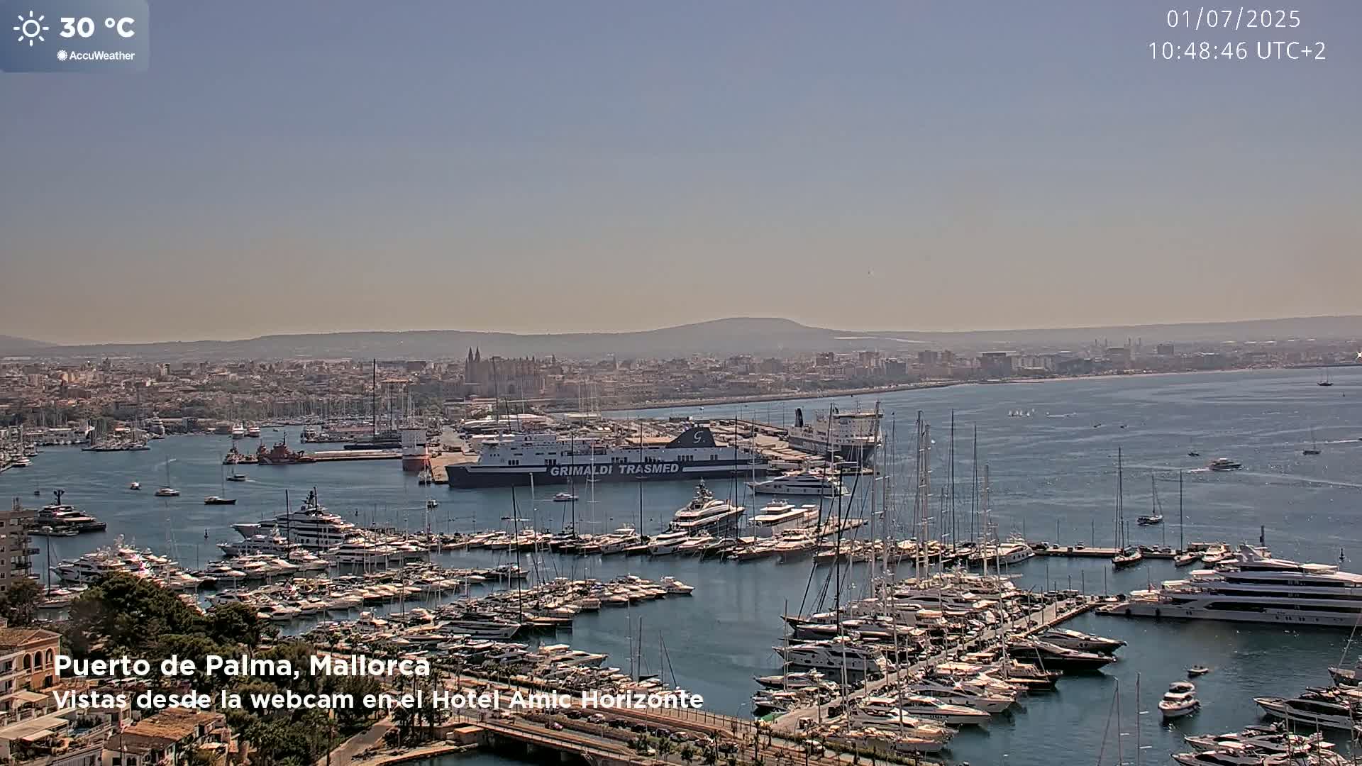 Palma de Mallorca City & Harbor Live Cam - Palma de mallorca, Balearic Islands, Spain