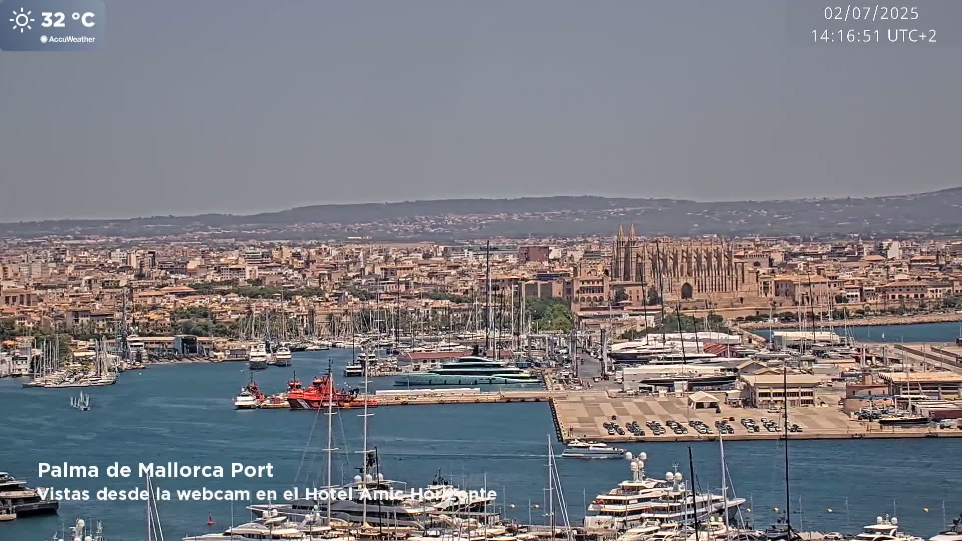 Palma de Mallorca City & Harbor Live Cam - Palma de mallorca, Balearic Islands, Spain
