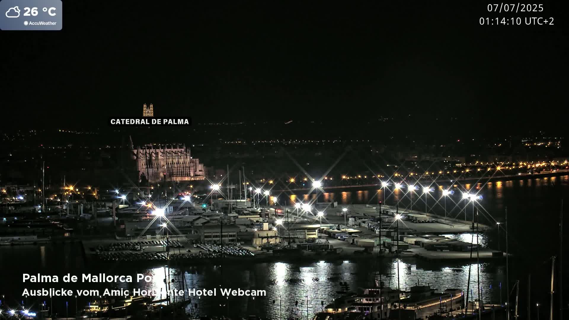 Palma de Mallorca City & Harbor Live Cam - Palma de mallorca, Balearic Islands, Spain