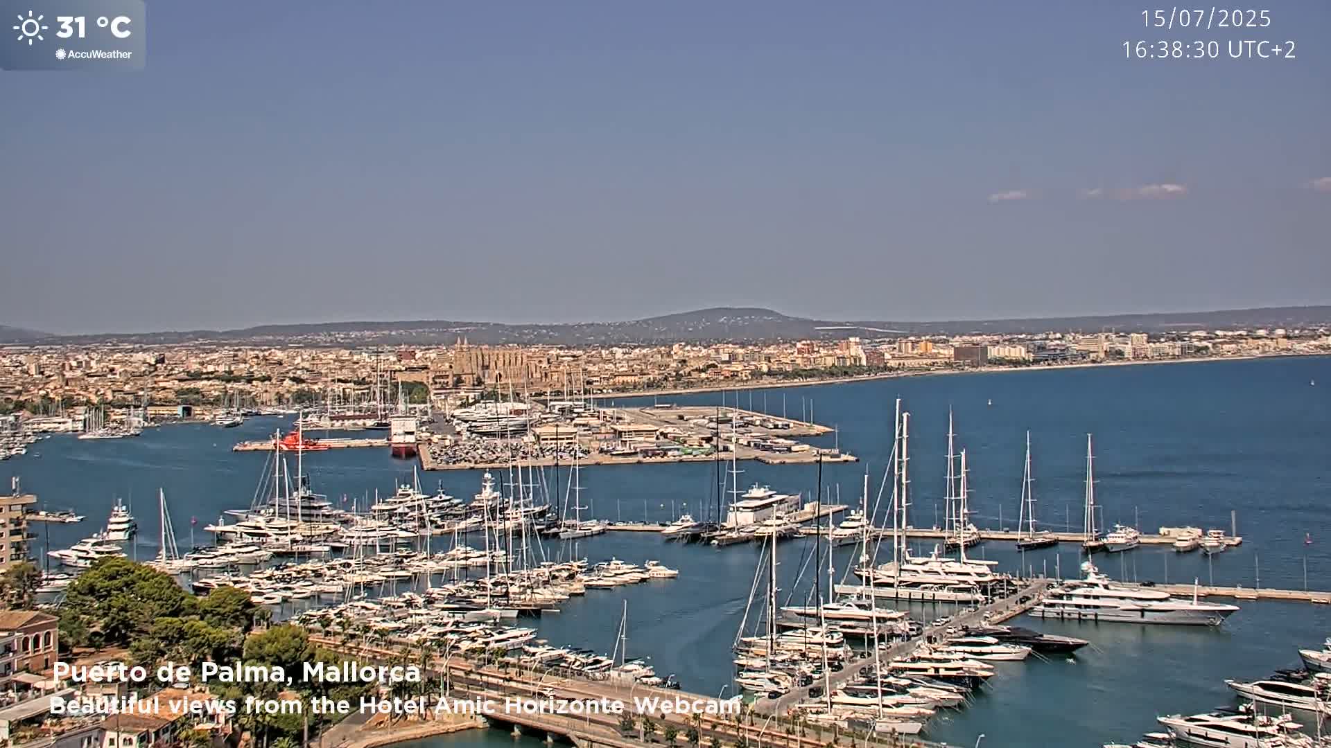Palma de Mallorca City & Harbor Live Cam - Palma de mallorca, Balearic Islands, Spain