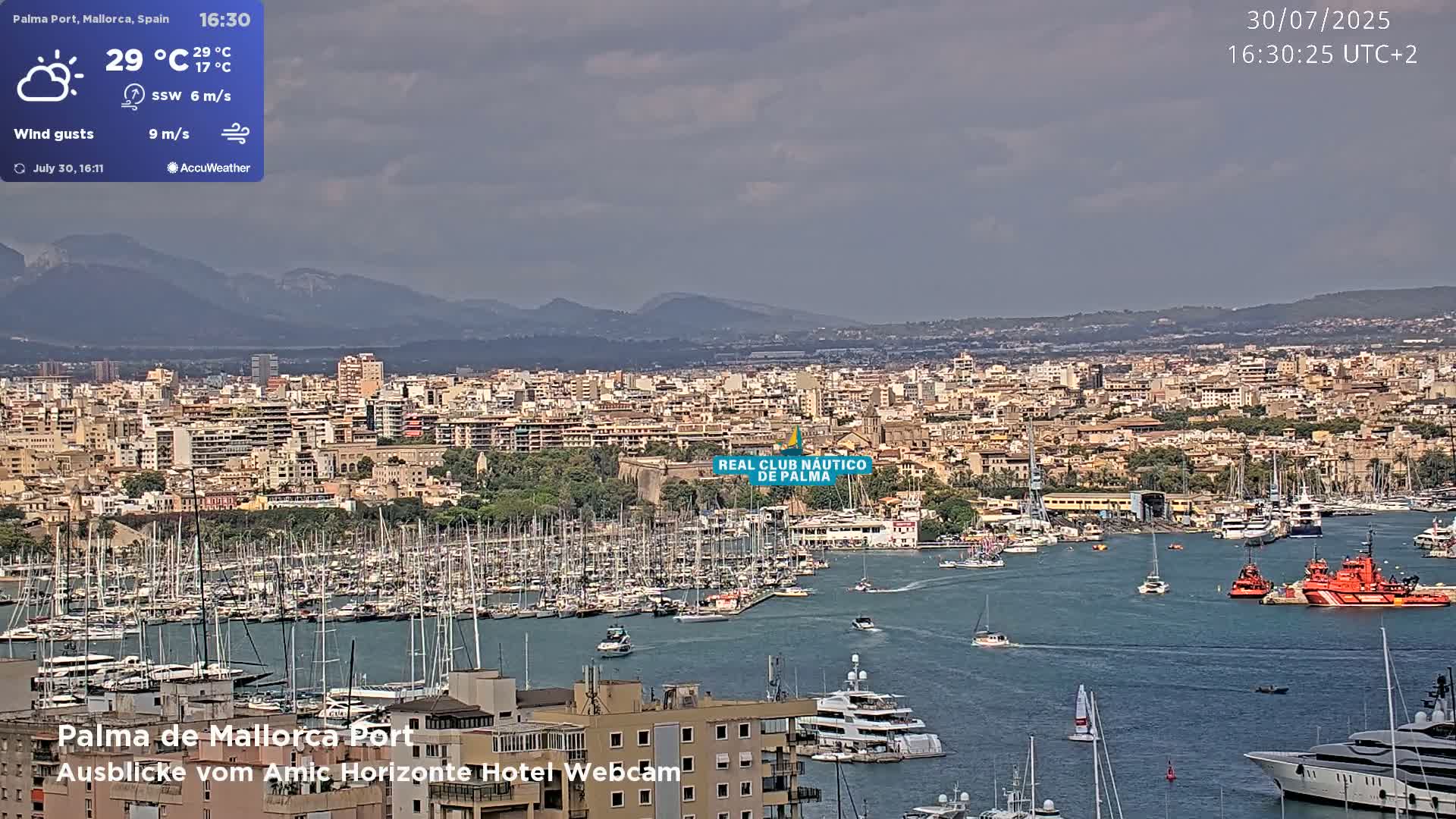 Palma de Mallorca City & Harbor Live Cam - Palma de mallorca, Balearic Islands, Spain